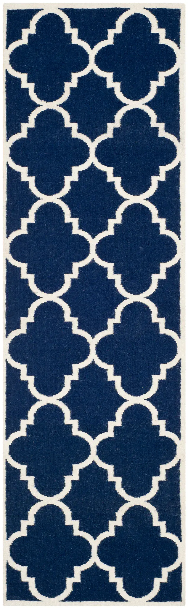 Dhurries Stepped Trellis Hand-Woven Wool Rug