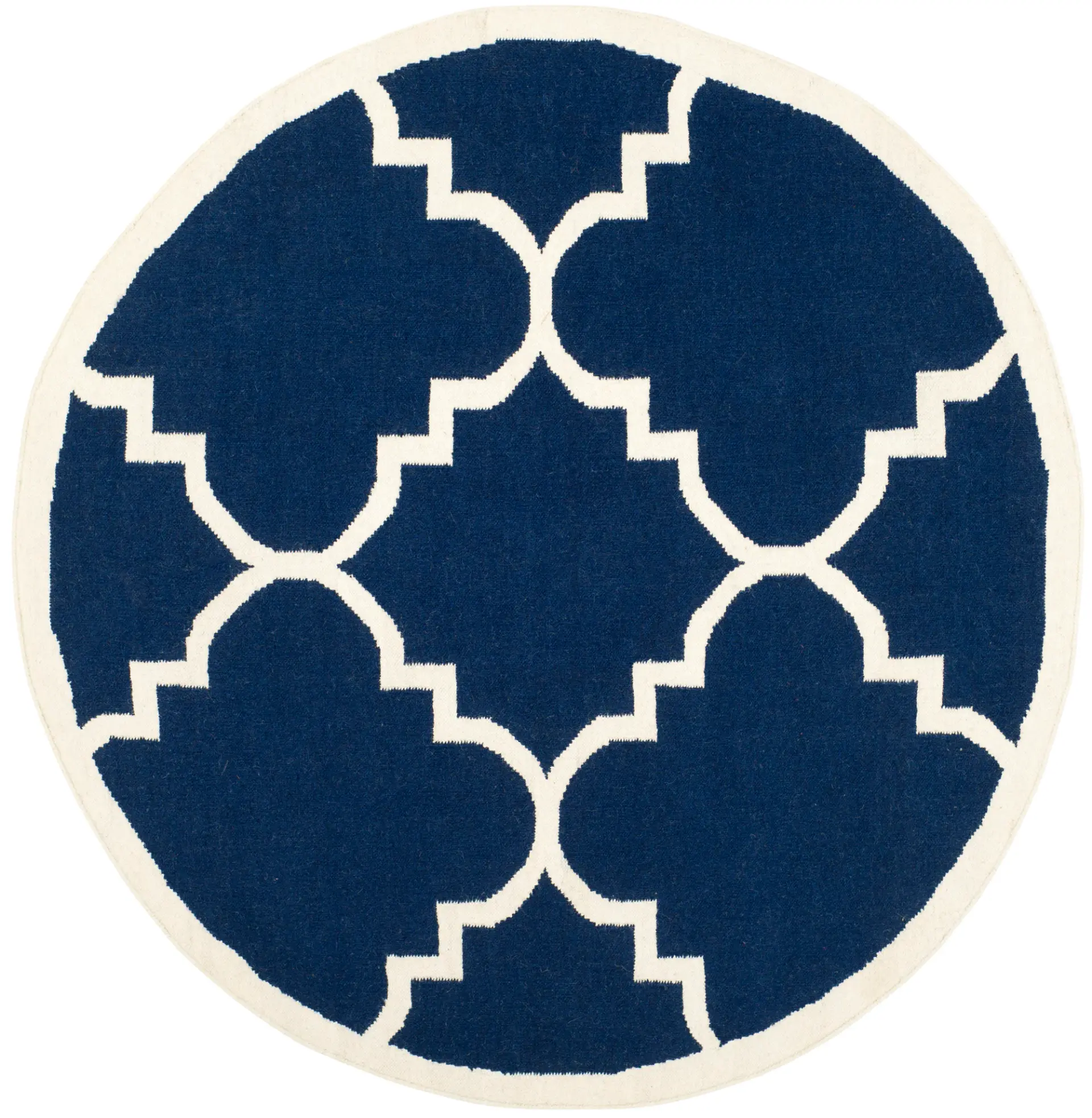 Dhurries Stepped Trellis Hand-Woven Wool Rug