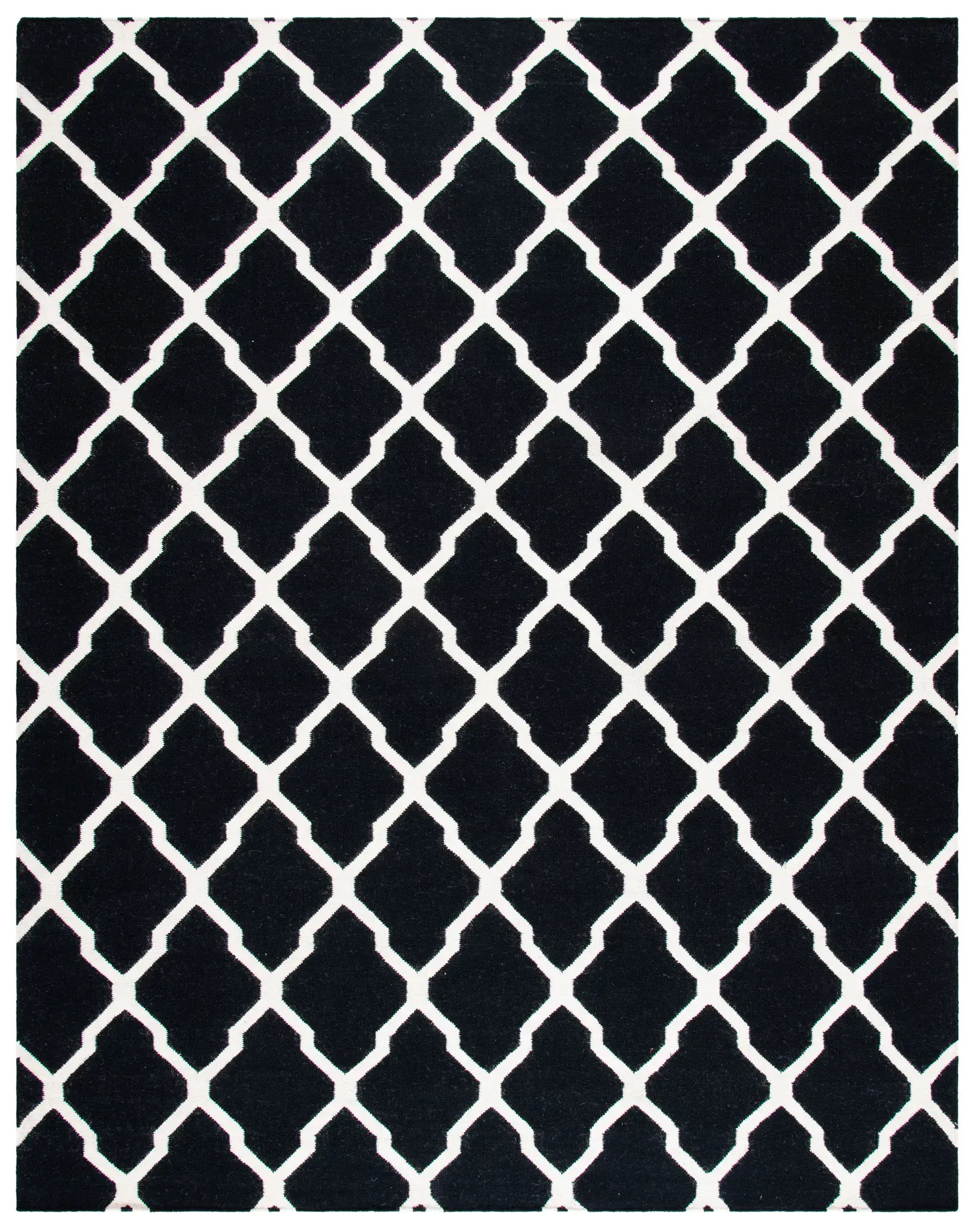 Dhurries Lattice Hand-Woven Wool Rug