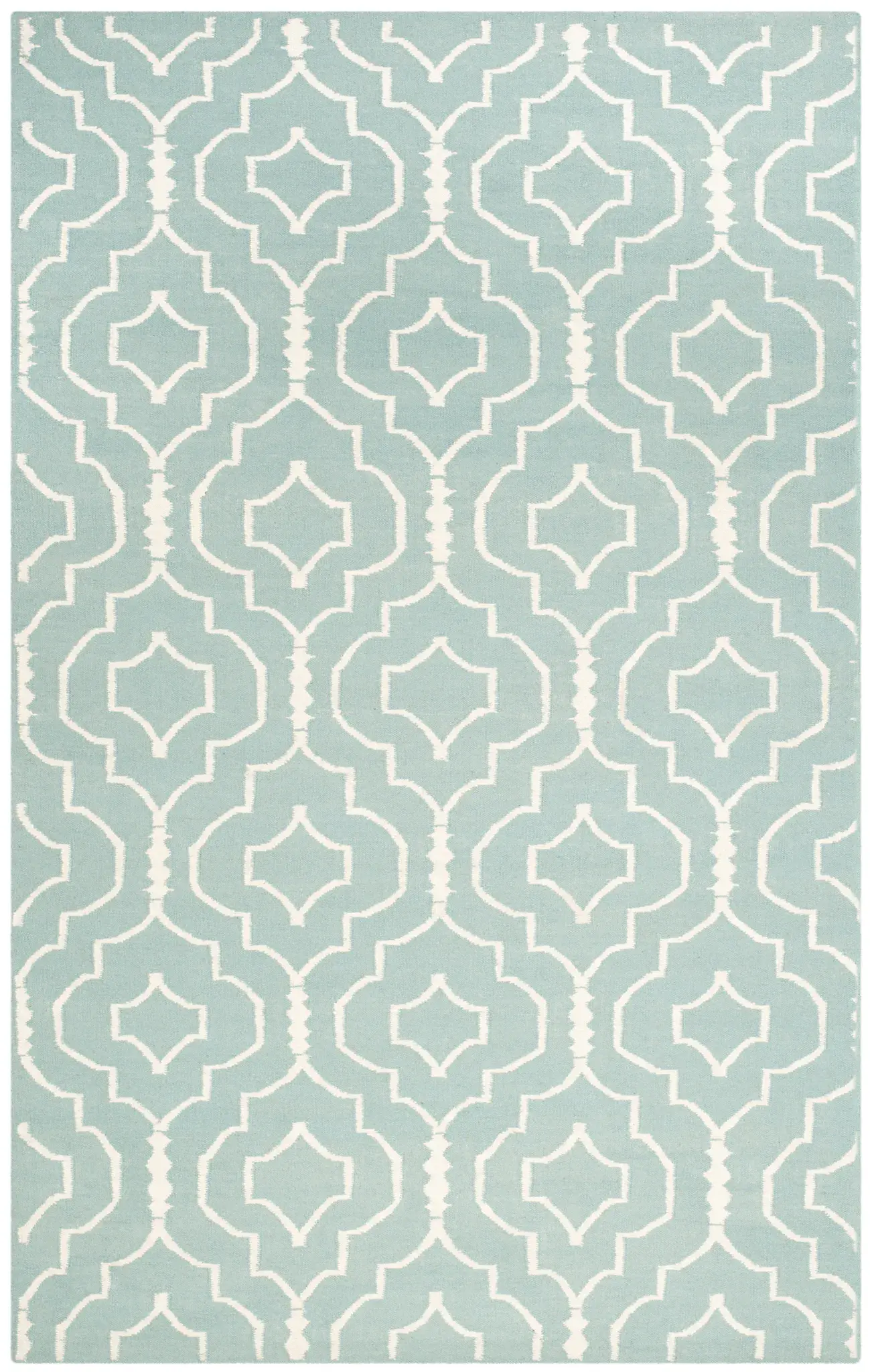 Dhurries Nested Trellis Hand-Woven Wool Rug