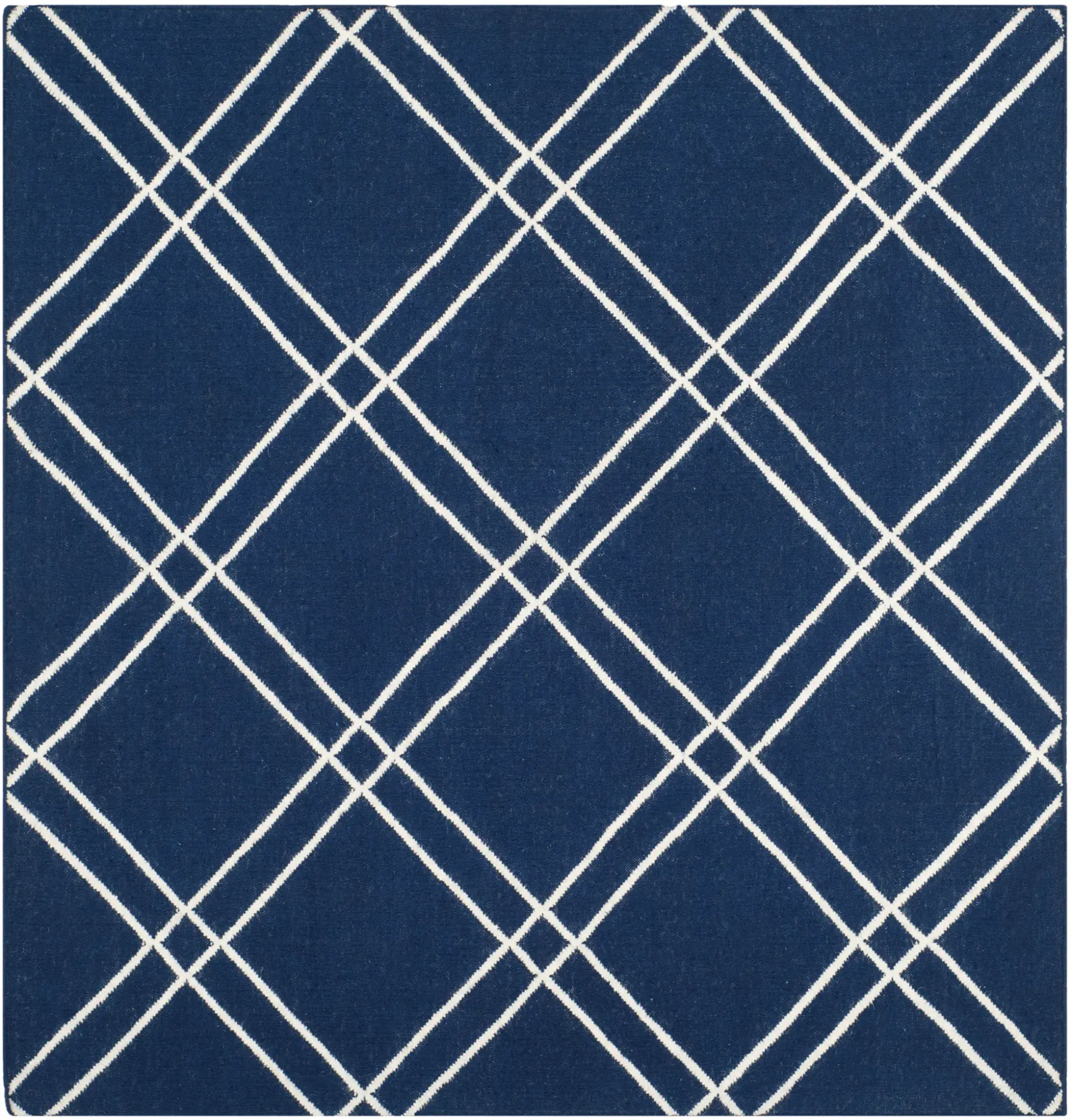 Dhurries Double Diamond Hand-Woven Wool Rug
