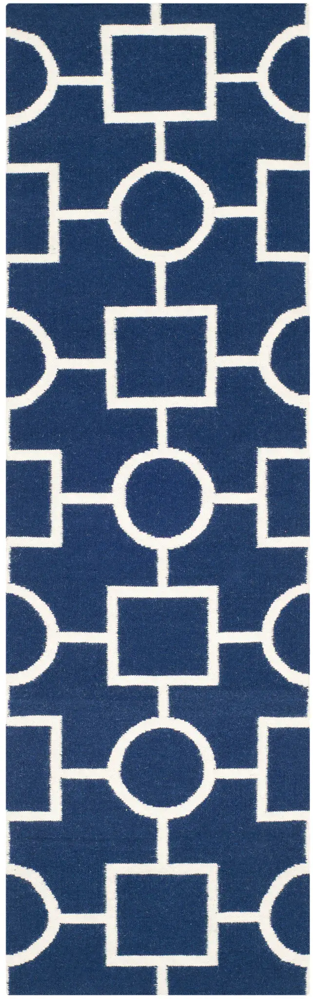 Dhurries Geometric Grid Hand-Woven Wool Rug