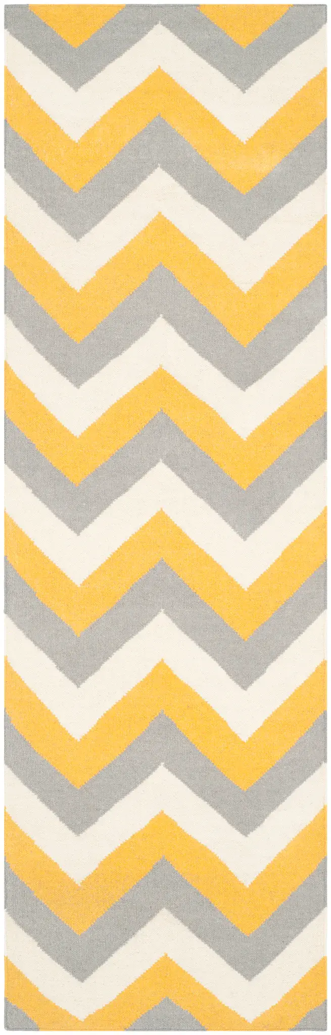 Dhurries Large-Scale Chevron Hand-Woven Rug