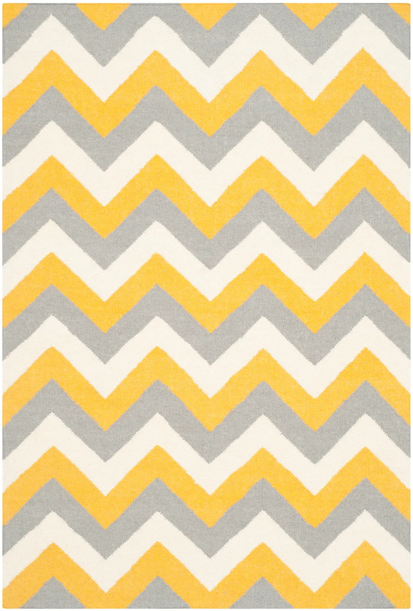 Dhurries Large-Scale Chevron Hand-Woven Rug