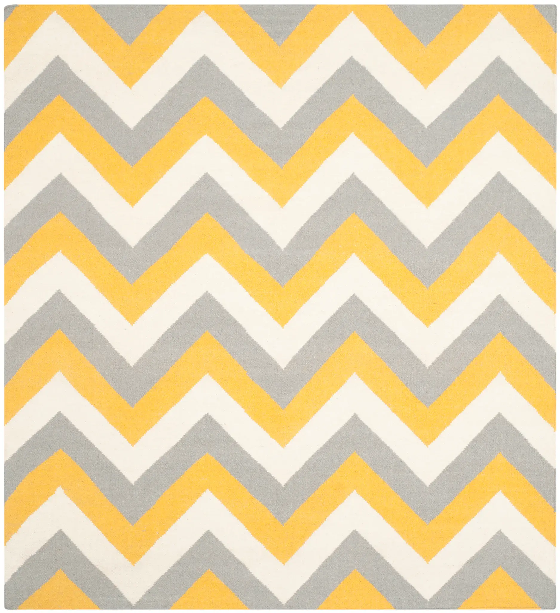 Dhurries Large-Scale Chevron Hand-Woven Rug