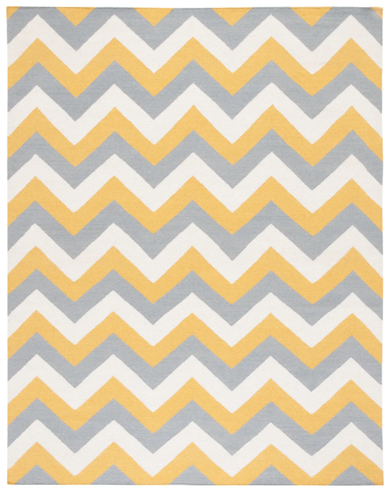 Dhurries Large-Scale Chevron Hand-Woven Rug