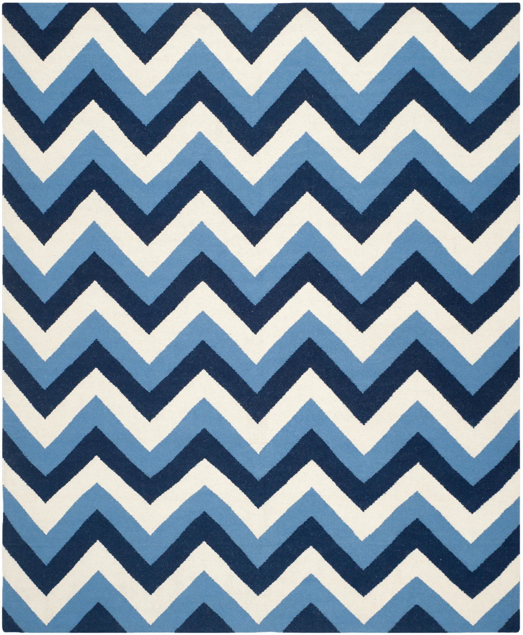 Dhurries Large-Scale Chevron Hand-Woven Rug