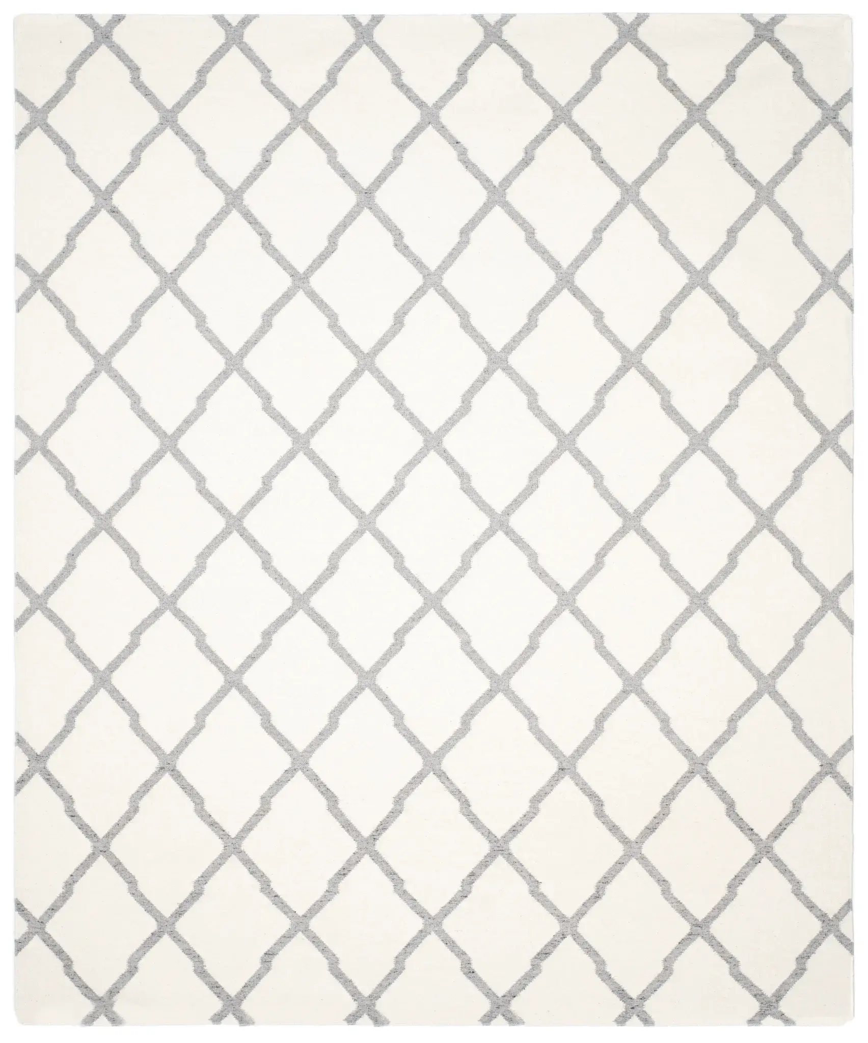 Dhurries Large-Scale Trellis Hand-Woven Rug