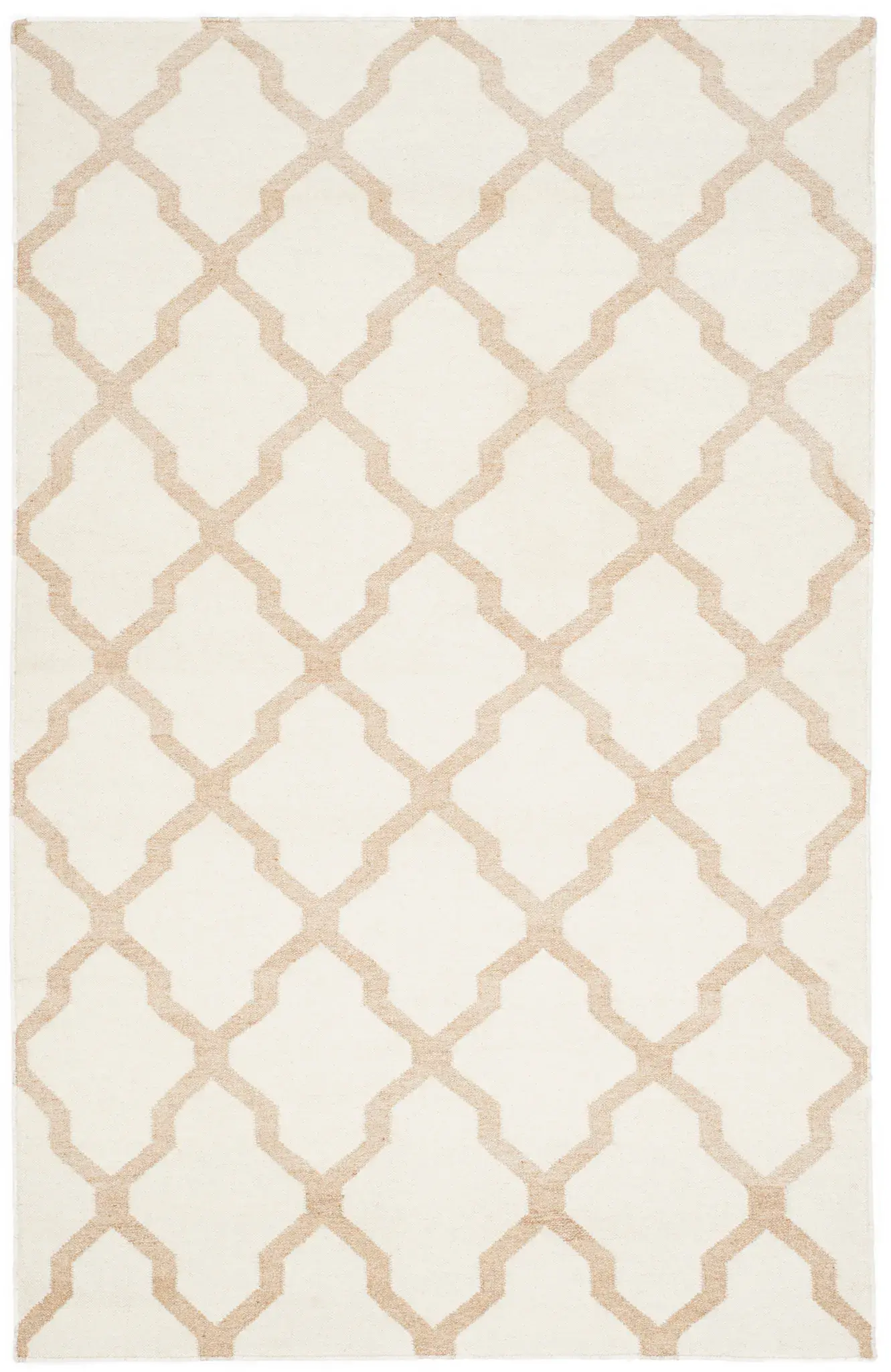Dhurries Large-Scale Trellis Hand-Woven Rug