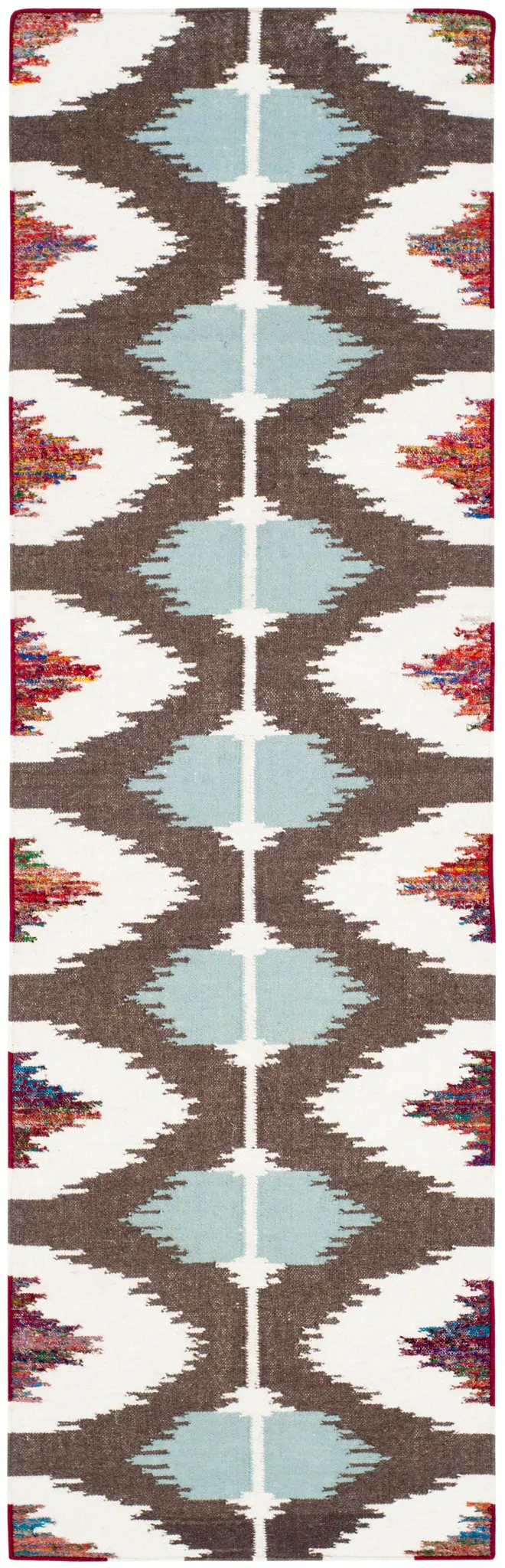 Dhurries Stepped Diamond Hand-Woven Rug