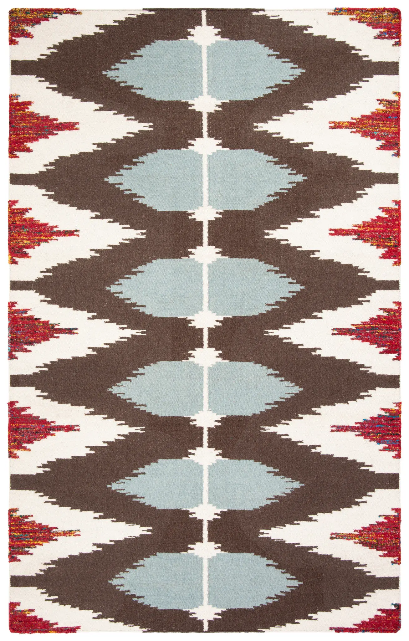 Dhurries Stepped Diamond Hand-Woven Rug