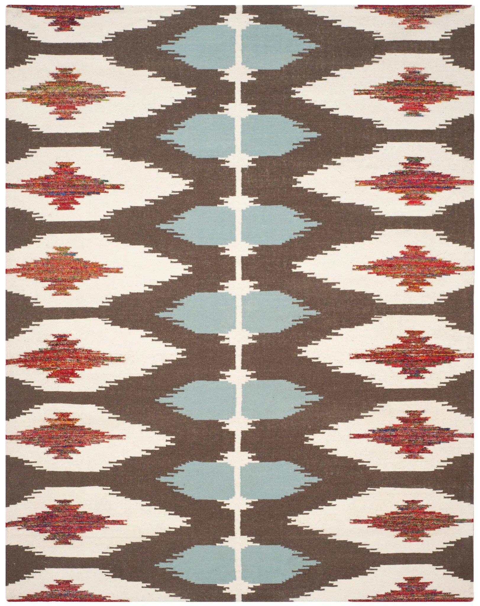 Dhurries Stepped Diamond Hand-Woven Rug