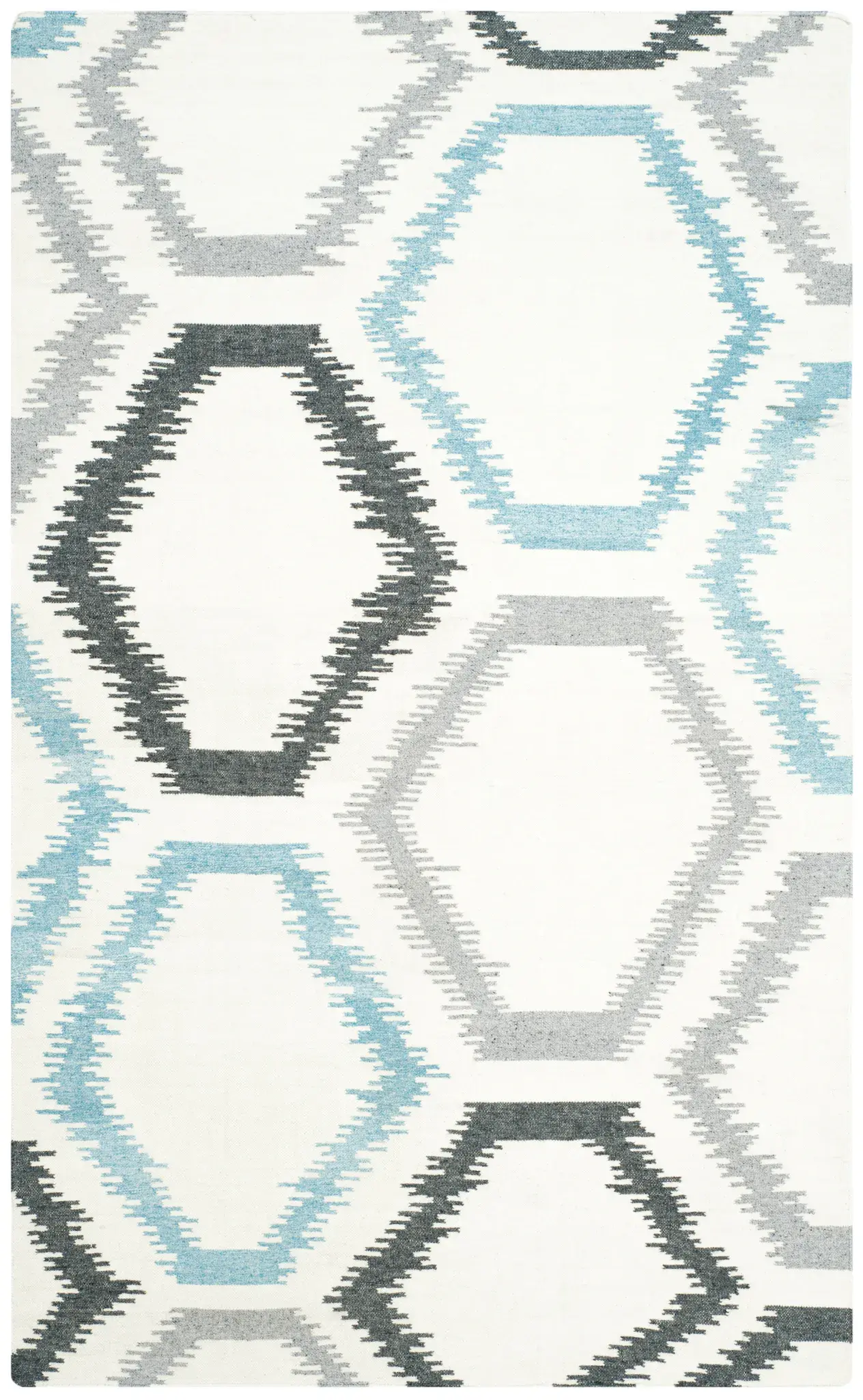 Dhurries Hexagon Hand-Woven Rug