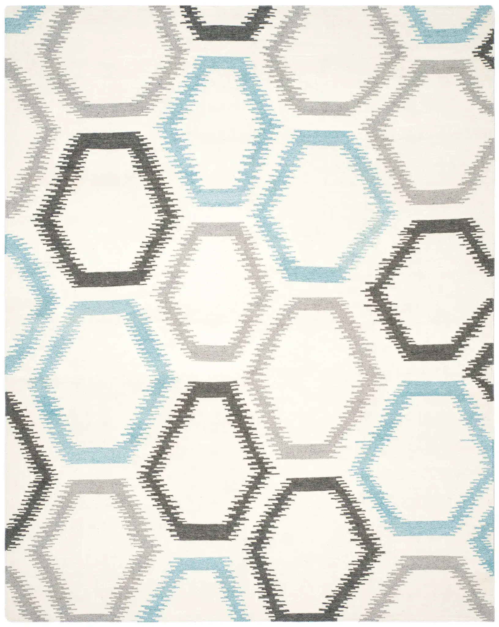 Dhurries Hexagon Hand-Woven Rug