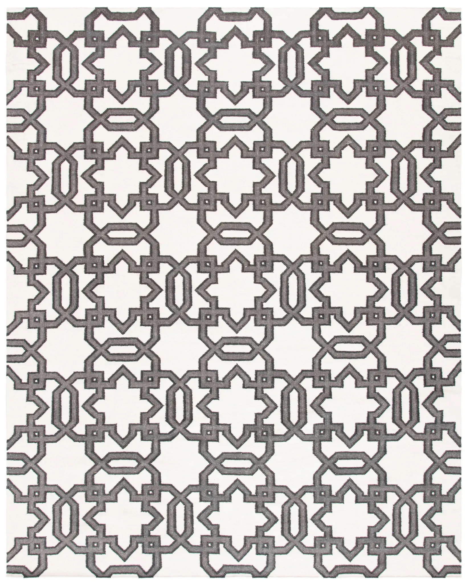 Dhurries Star Trellis Hand-Woven Wool Rug