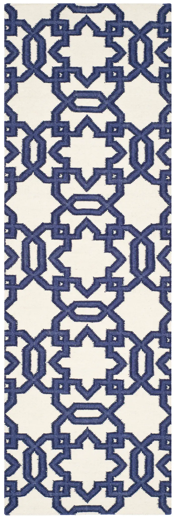 Dhurries Star Trellis Hand-Woven Wool Rug