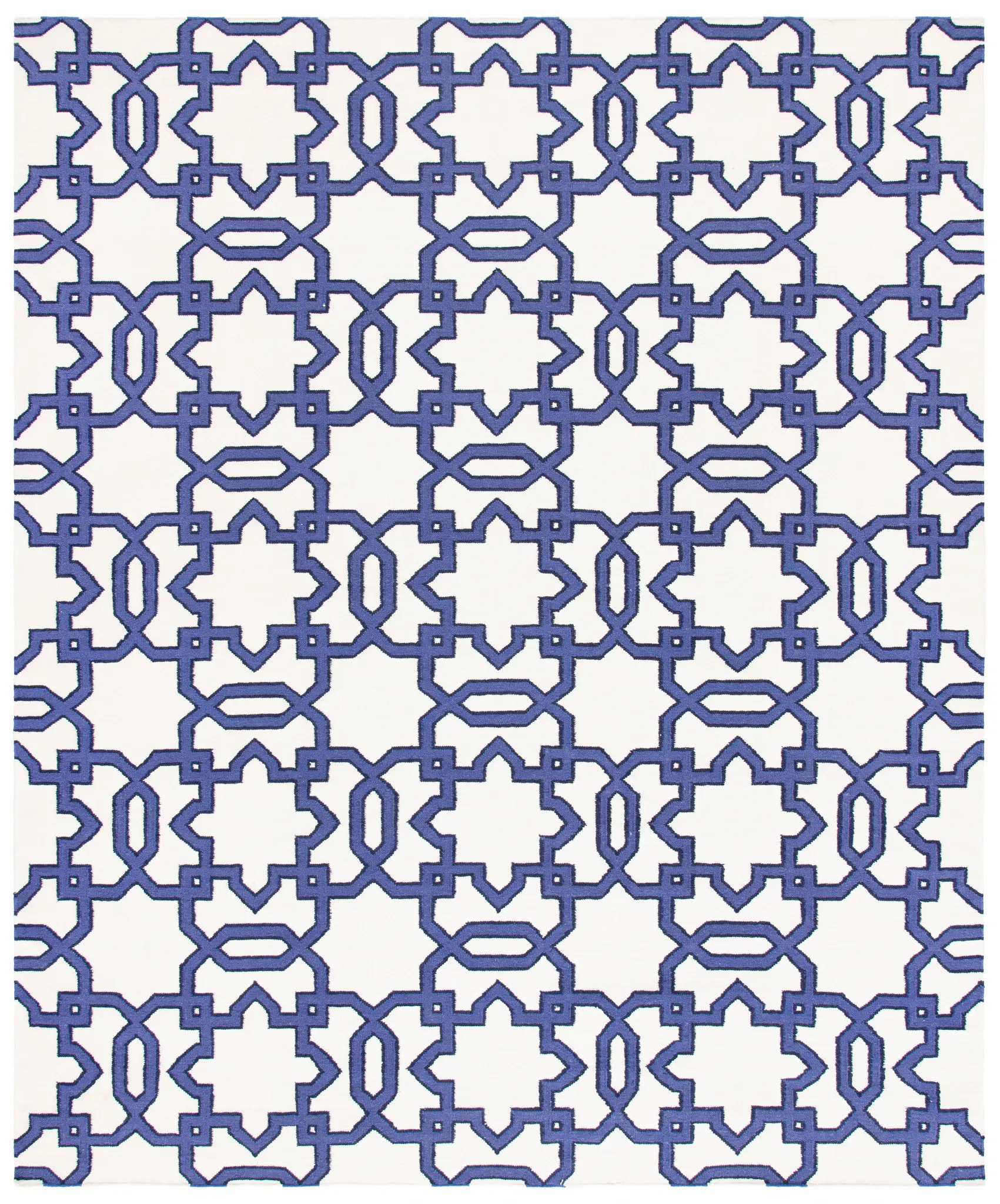 Dhurries Star Trellis Hand-Woven Wool Rug
