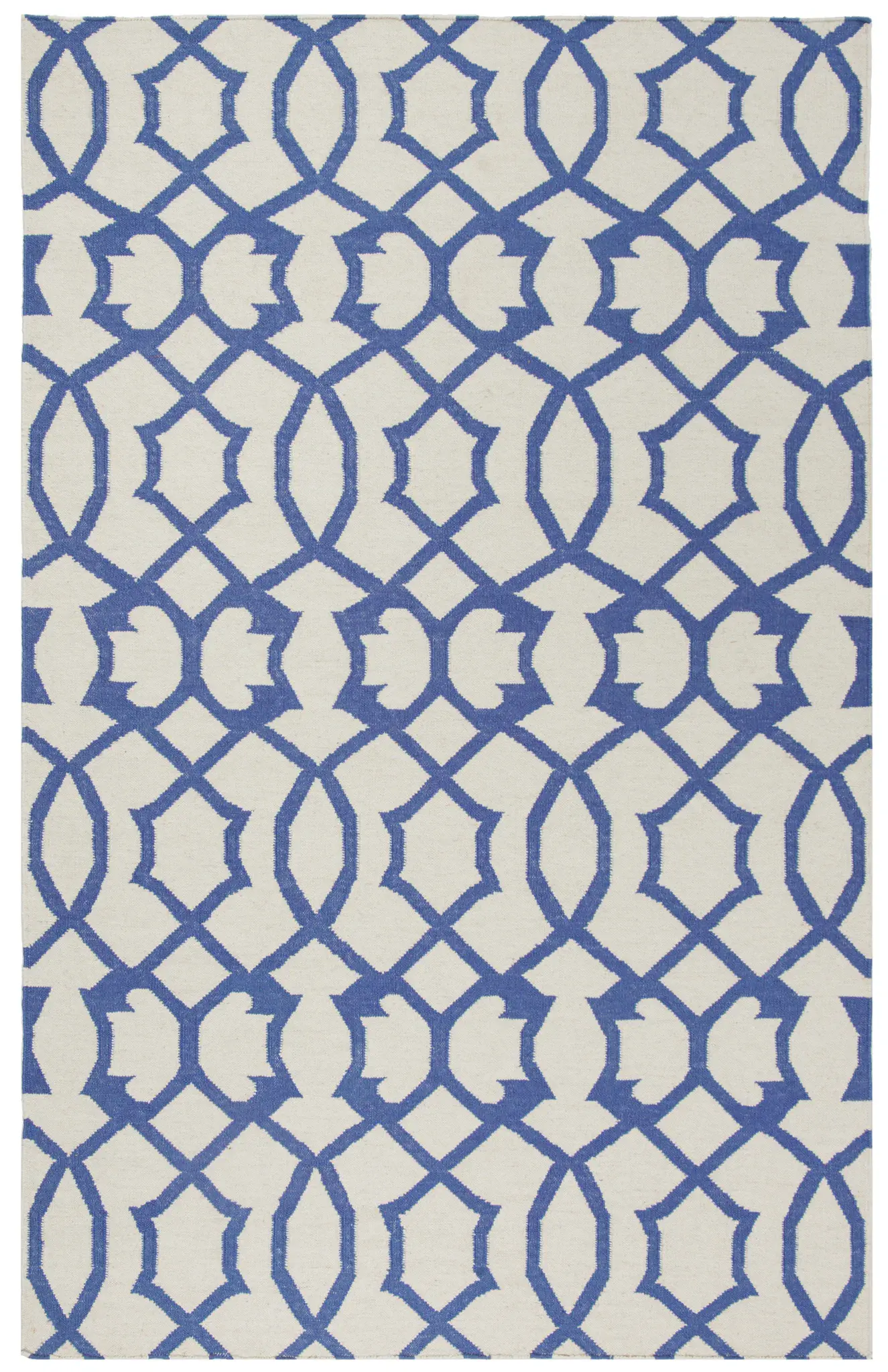 Dhurries Chain Trellis Hand-Woven Wool Rug