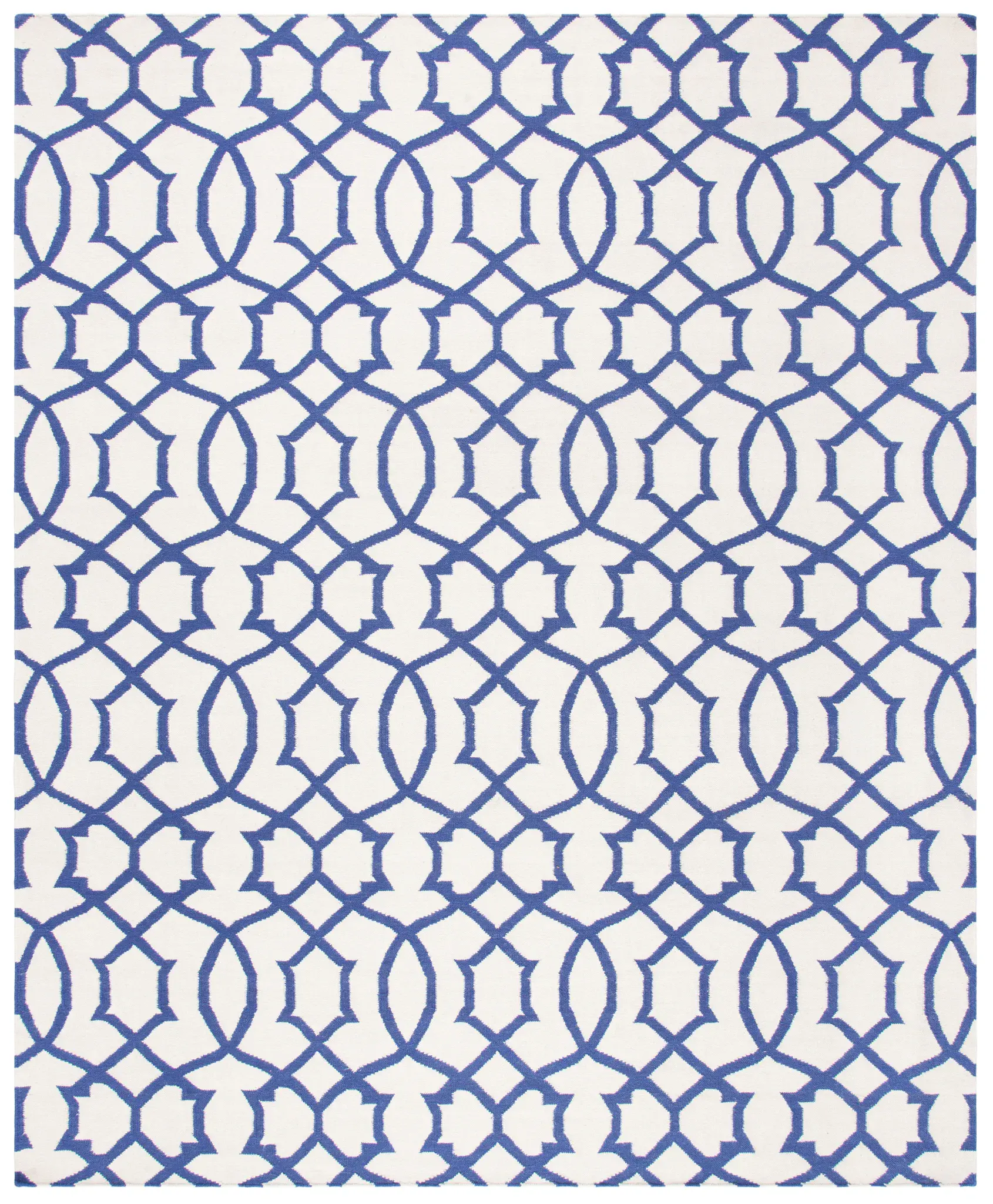 Dhurries Chain Trellis Hand-Woven Wool Rug