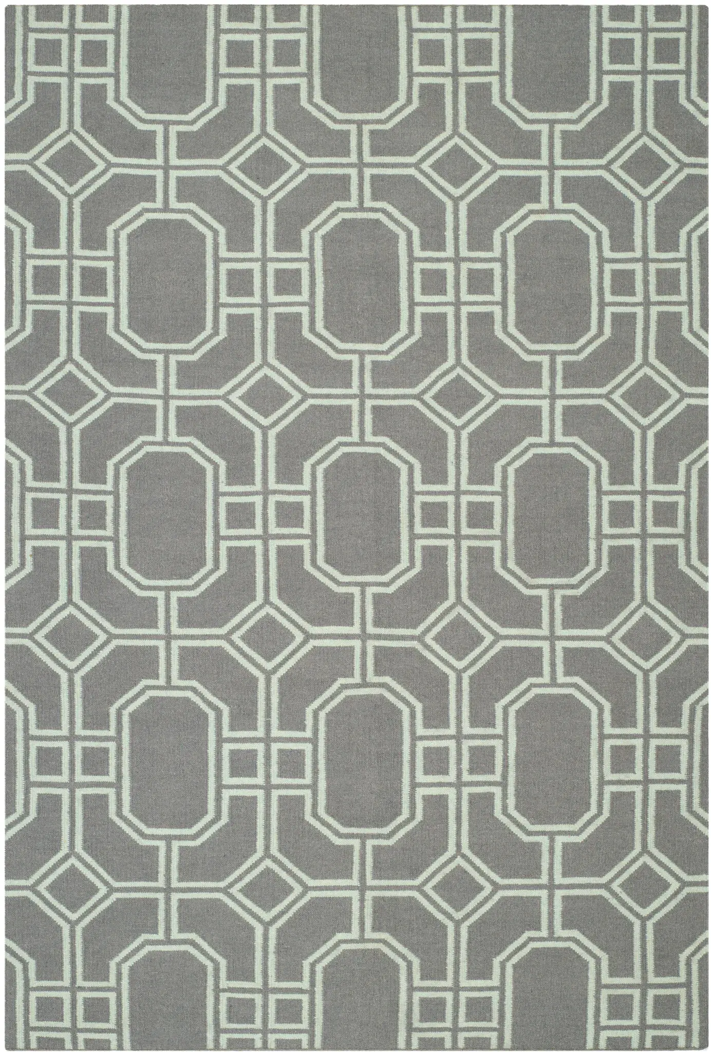 Dhurries Octagon Trellis Hand-Woven Wool Rug