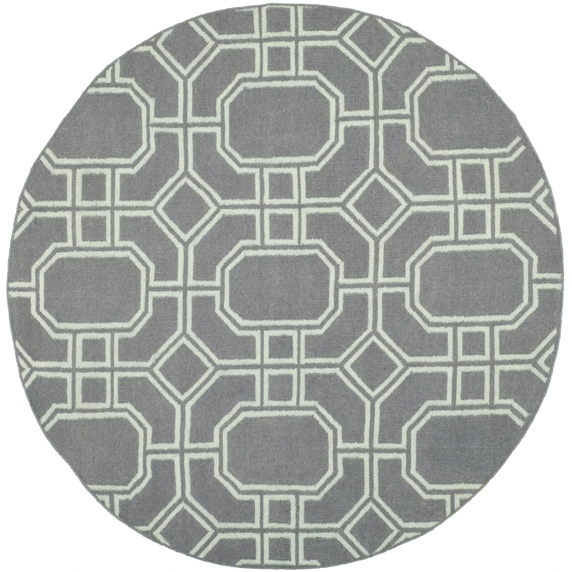 Dhurries Octagon Trellis Hand-Woven Wool Rug