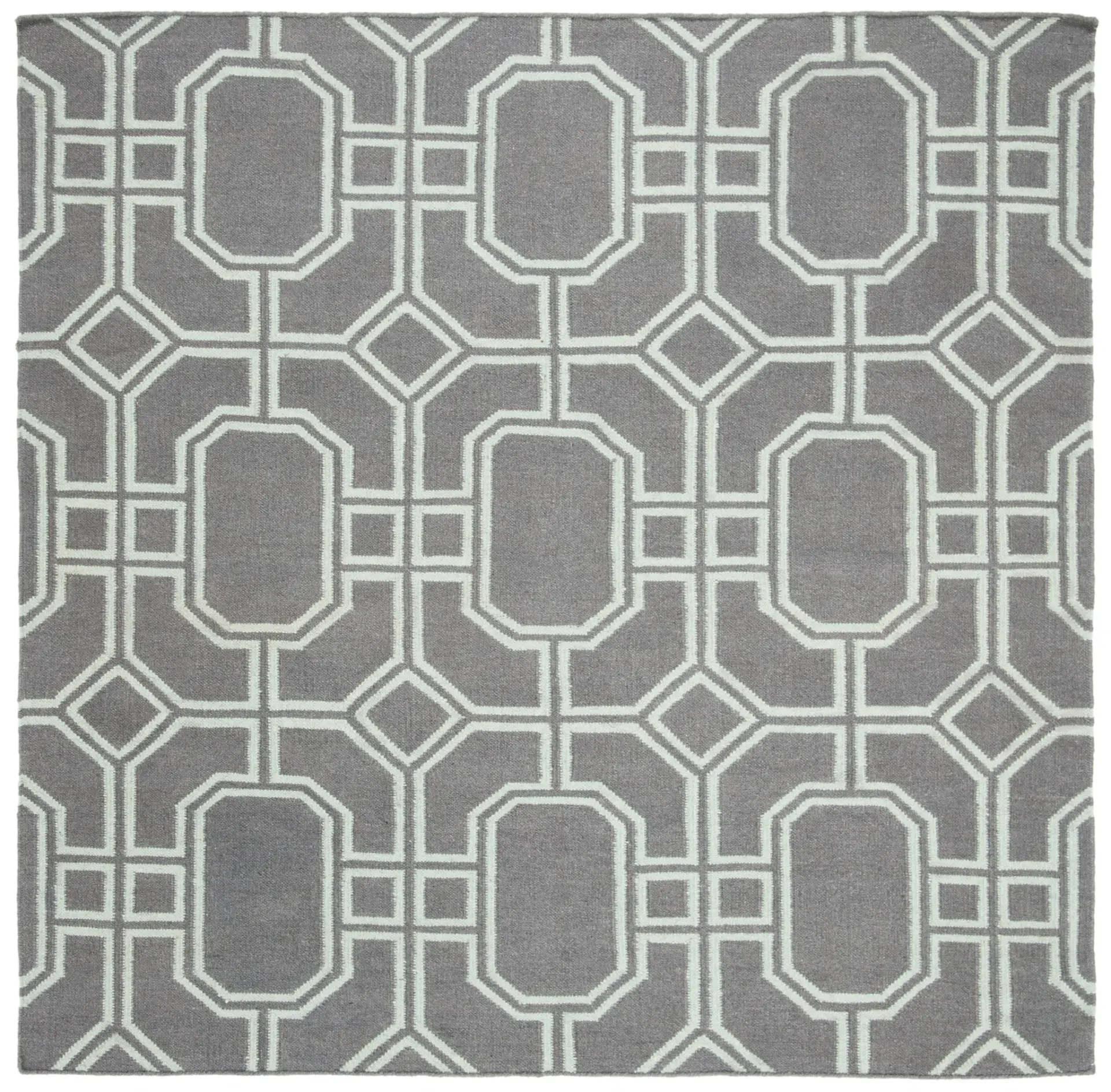 Dhurries Octagon Trellis Hand-Woven Wool Rug