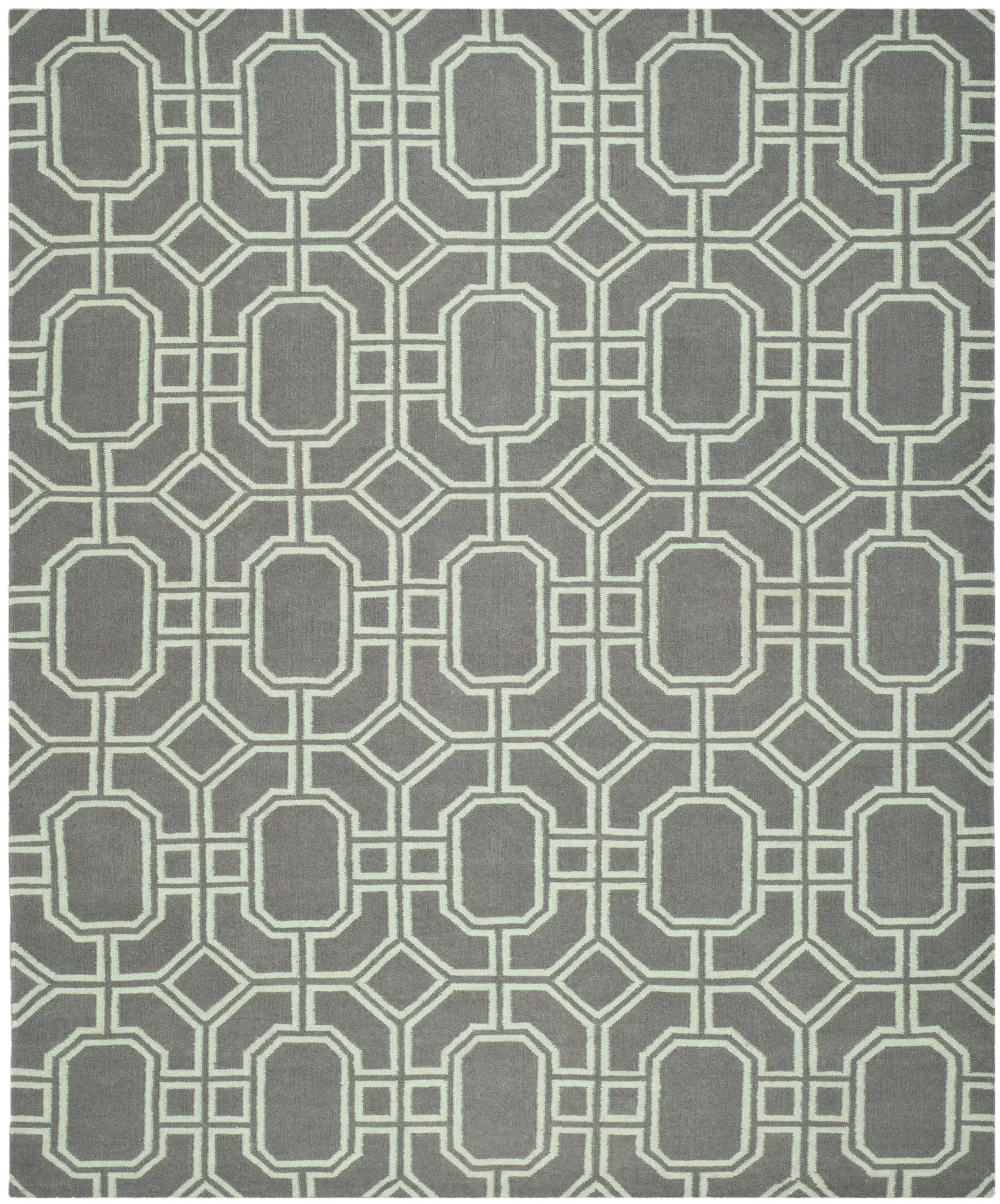 Dhurries Octagon Trellis Hand-Woven Wool Rug