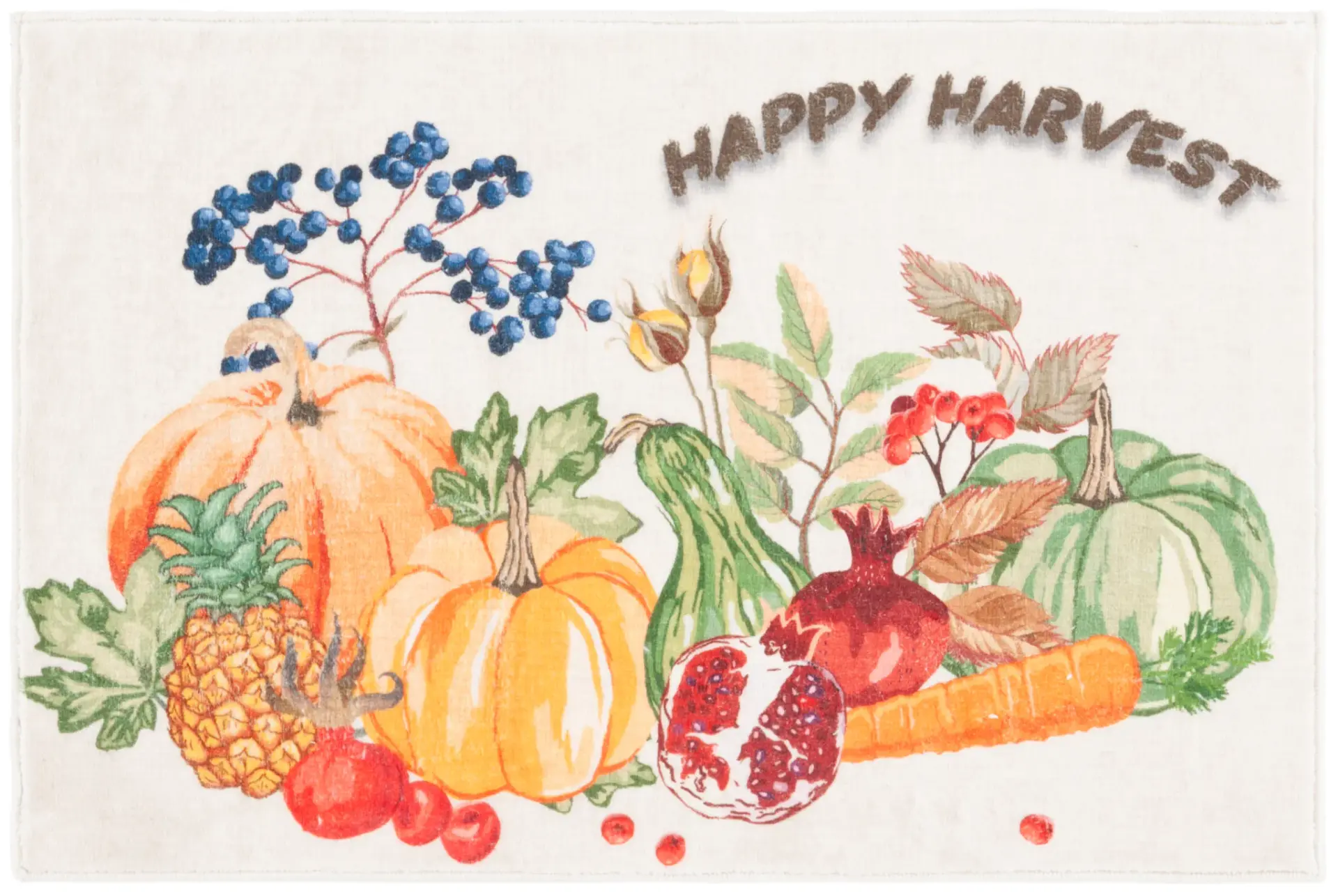 Pumpkin And Fruit Washable Door & Kitchen Mat