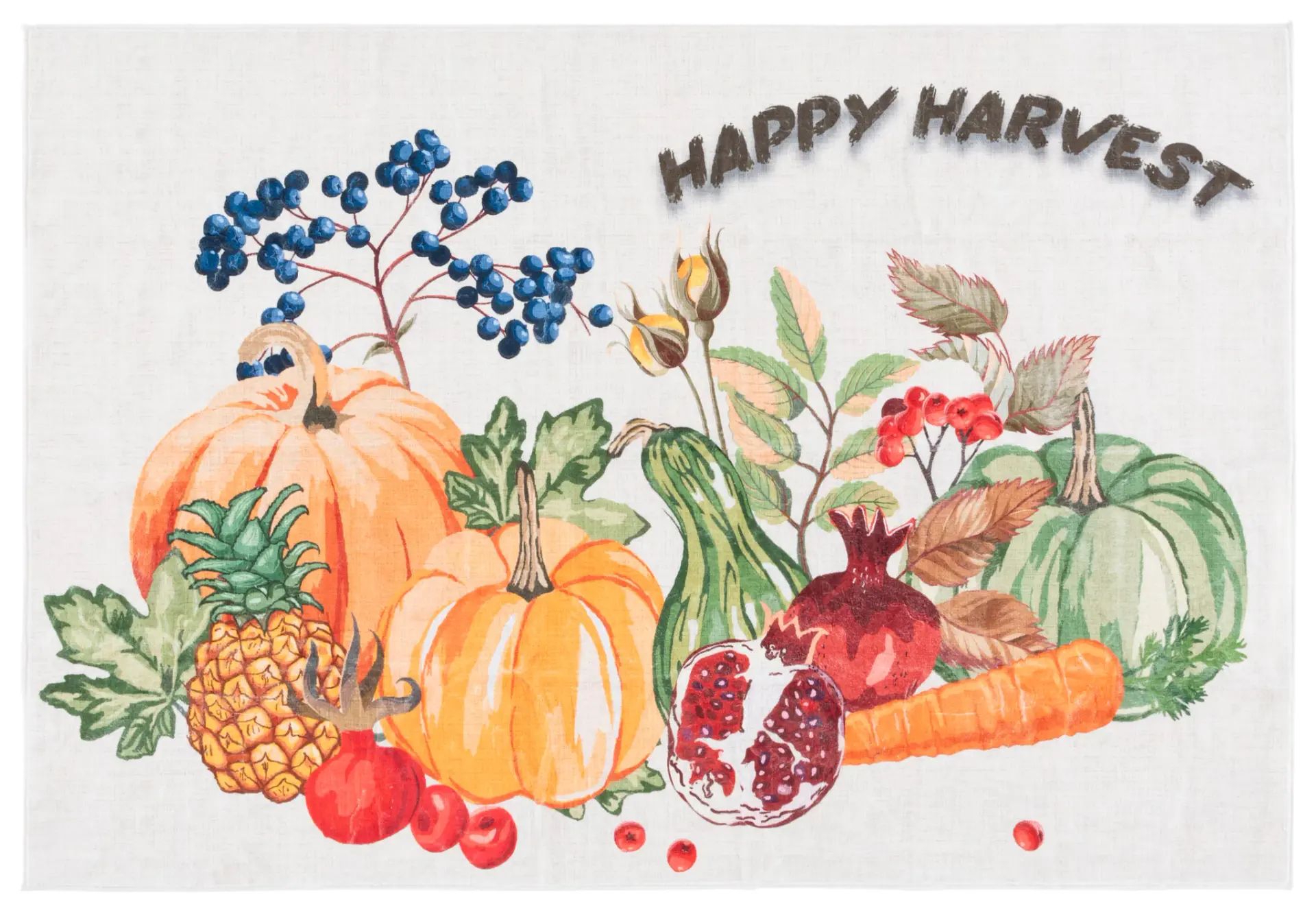 Pumpkin And Fruit Washable Door & Kitchen Mat