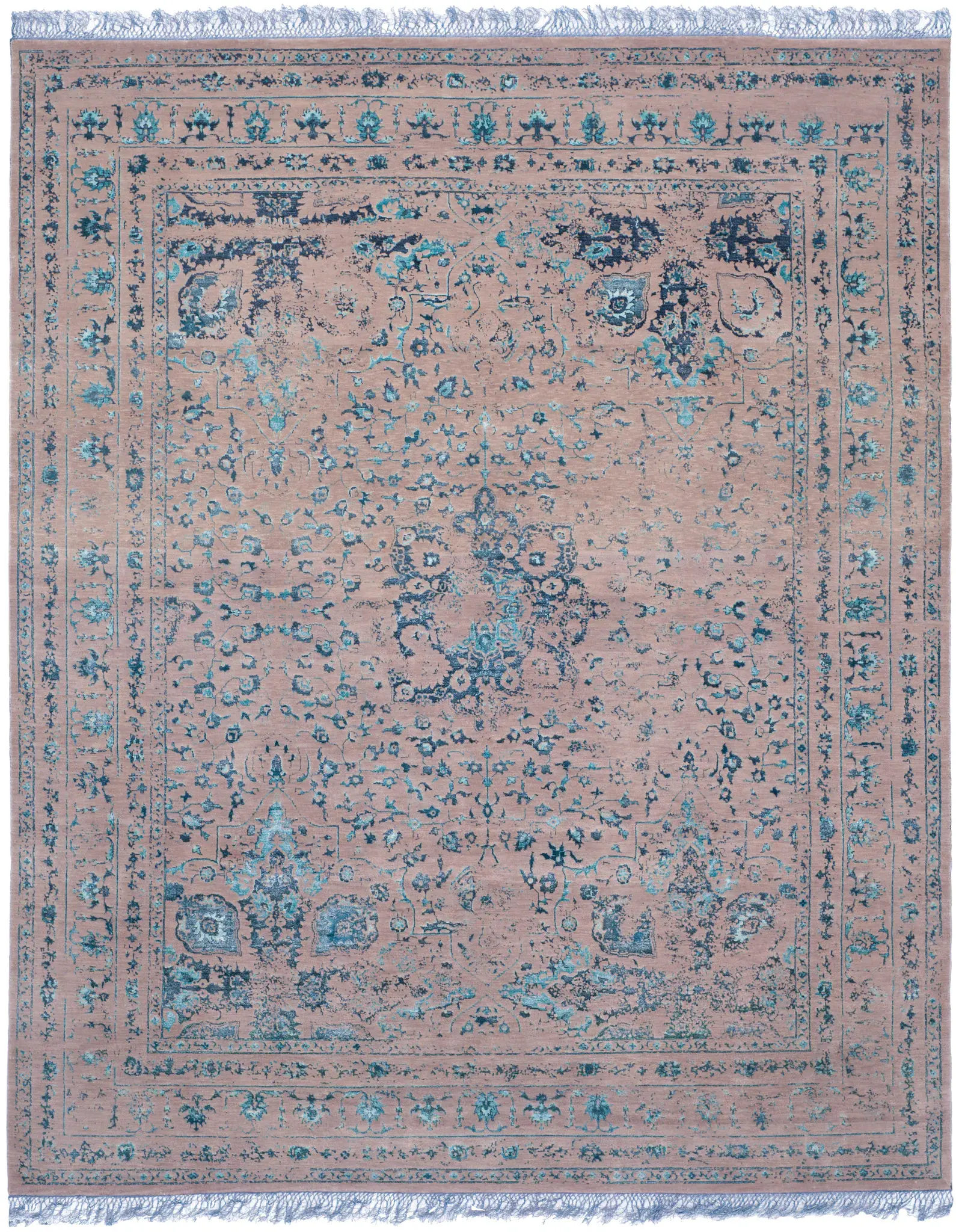Dream Faded Medallion Hand-Knotted Rug
