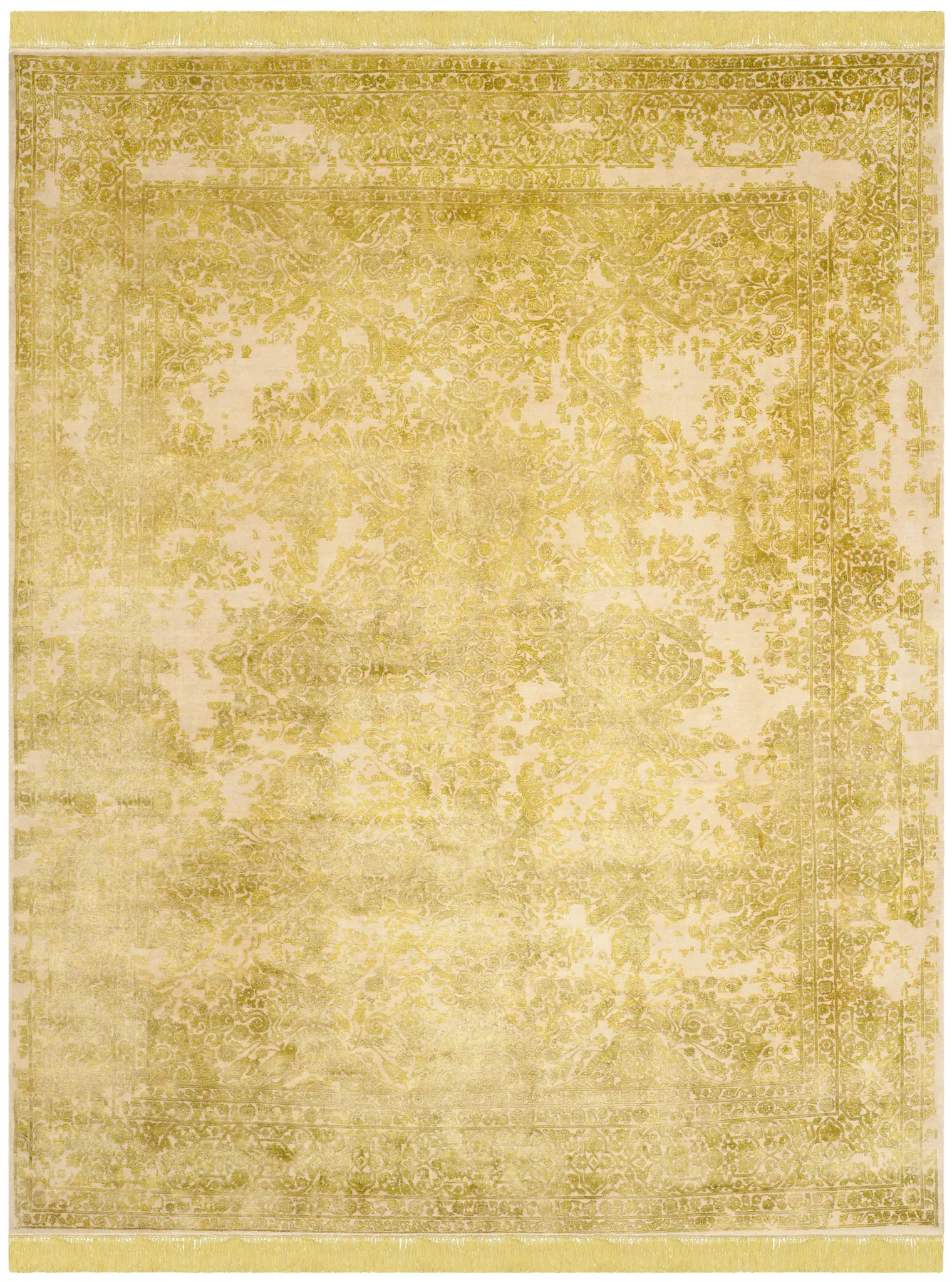 Dream Faded Medallion Fringe Hand-Knotted Rug