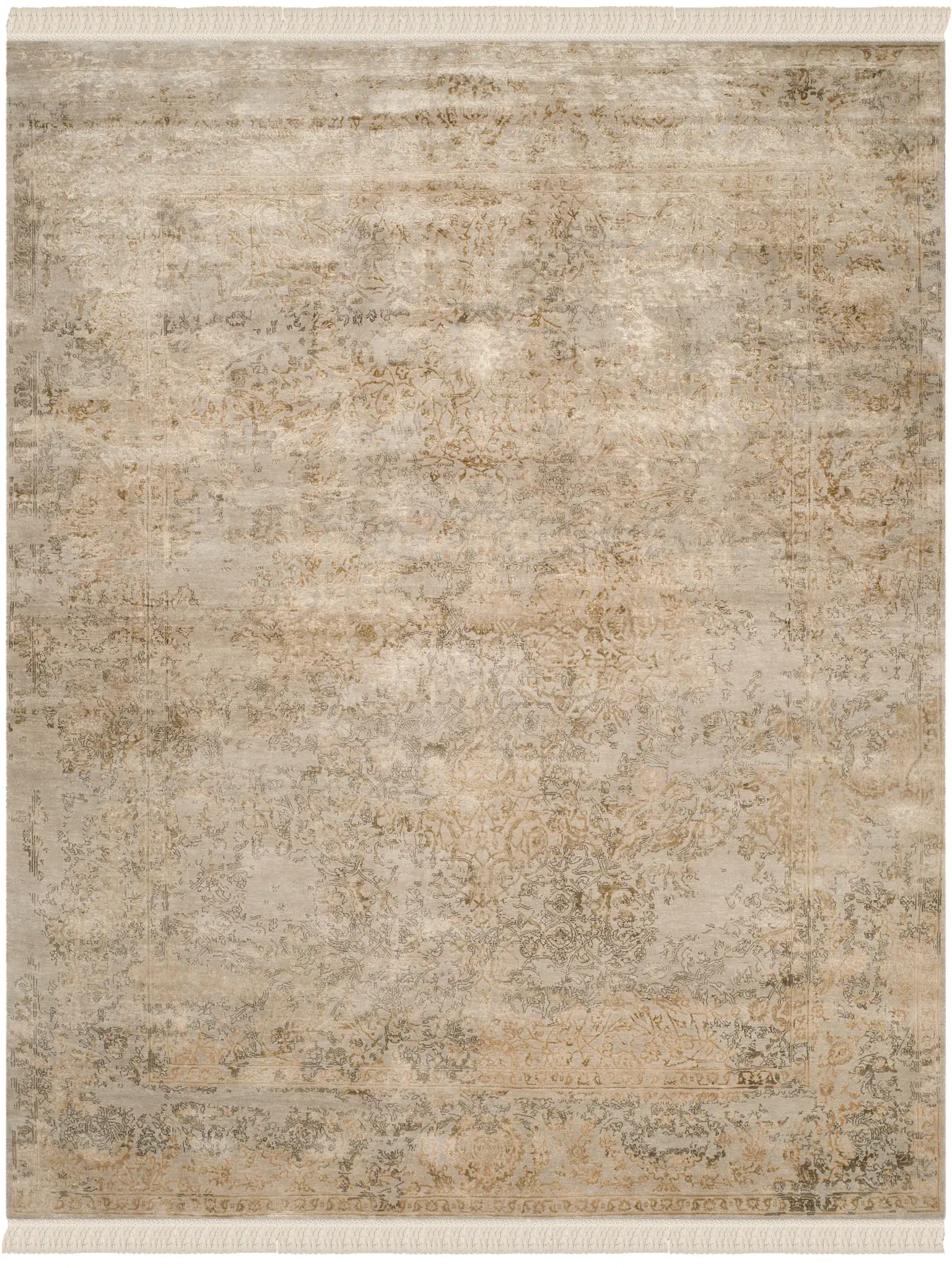 Dream Faded Floral Hand-Knotted Rug
