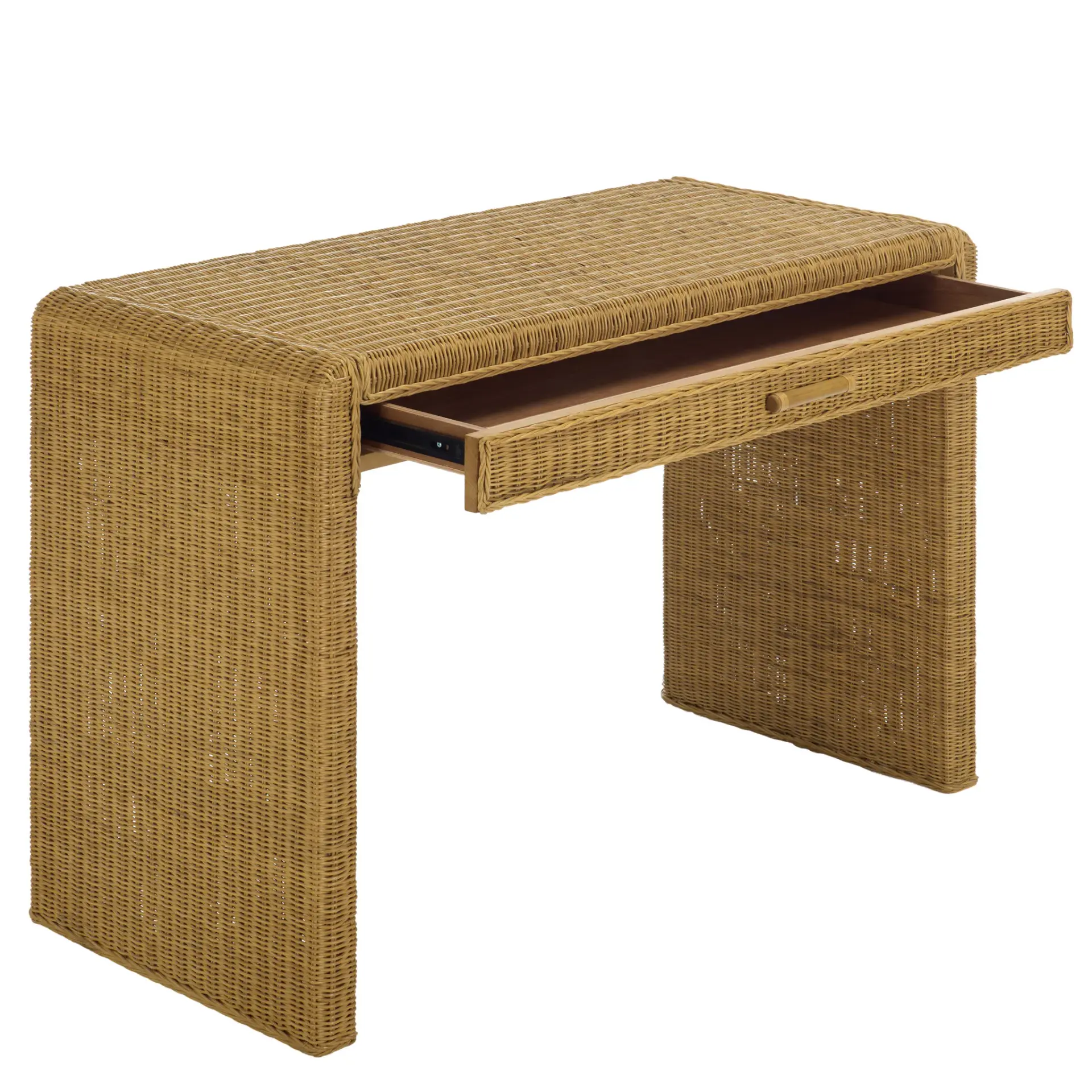 Malini One-Drawer Rattan Desk