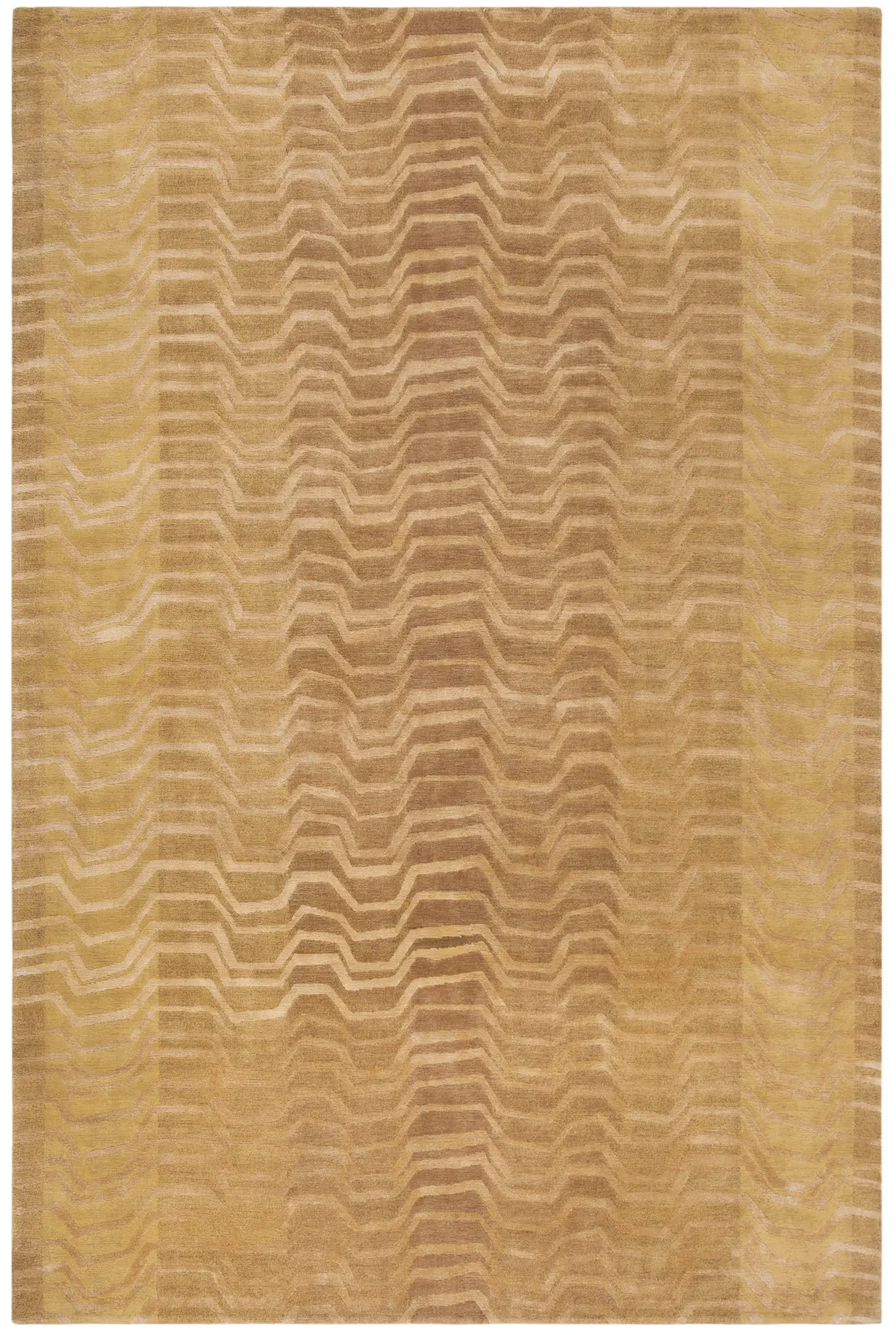 Nepalese Wavy Chevron Hand-Knotted Rug