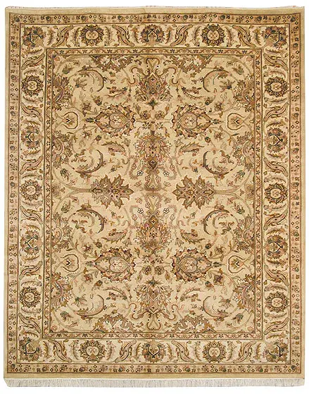 Dynasty Vineyard Floral Medallion Hand-Knotted Wool Rug