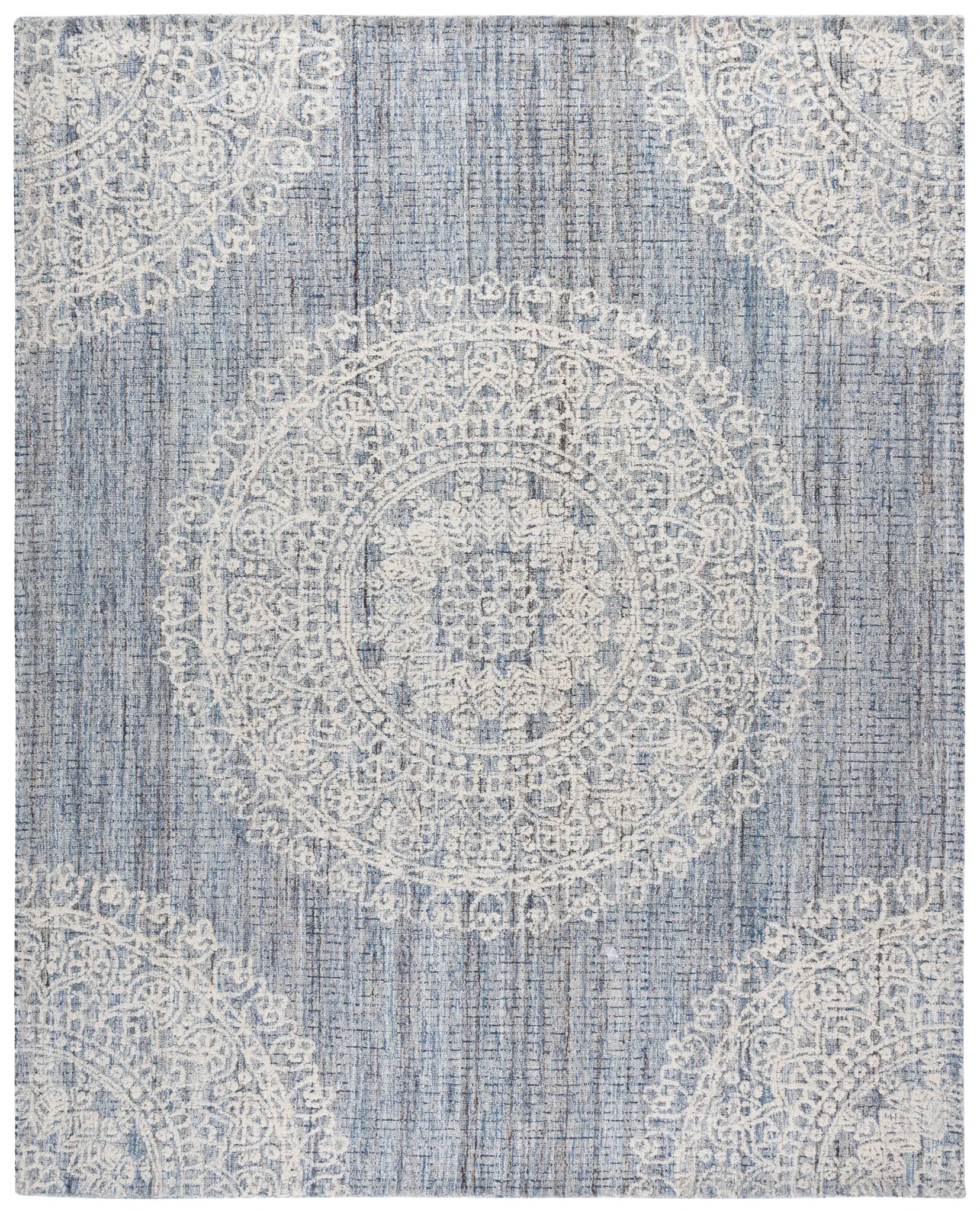 Ebony Medallion Hand-Tufted Wool Rug