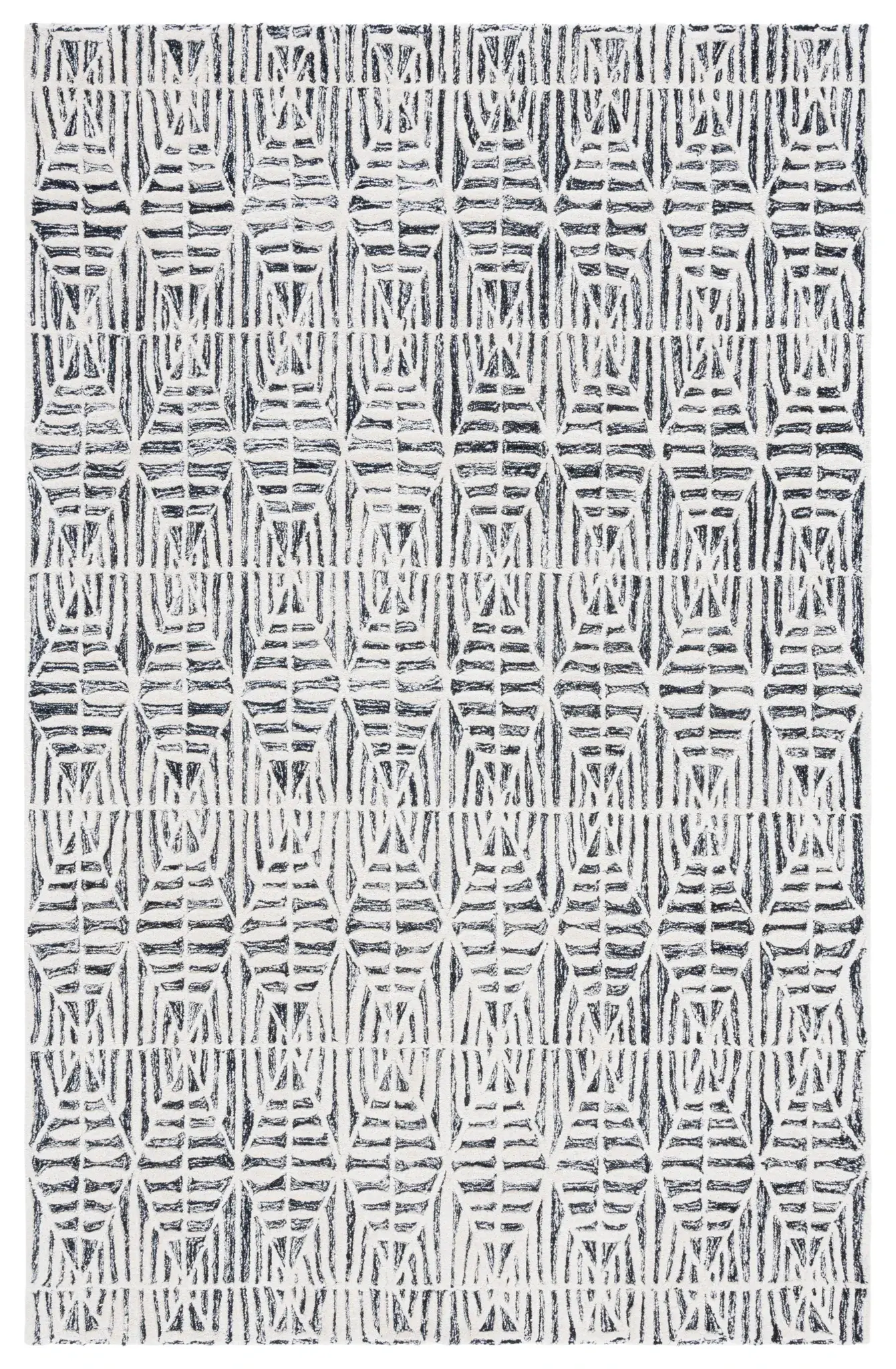 Ebony Geometric Hand-Tufted Rug
