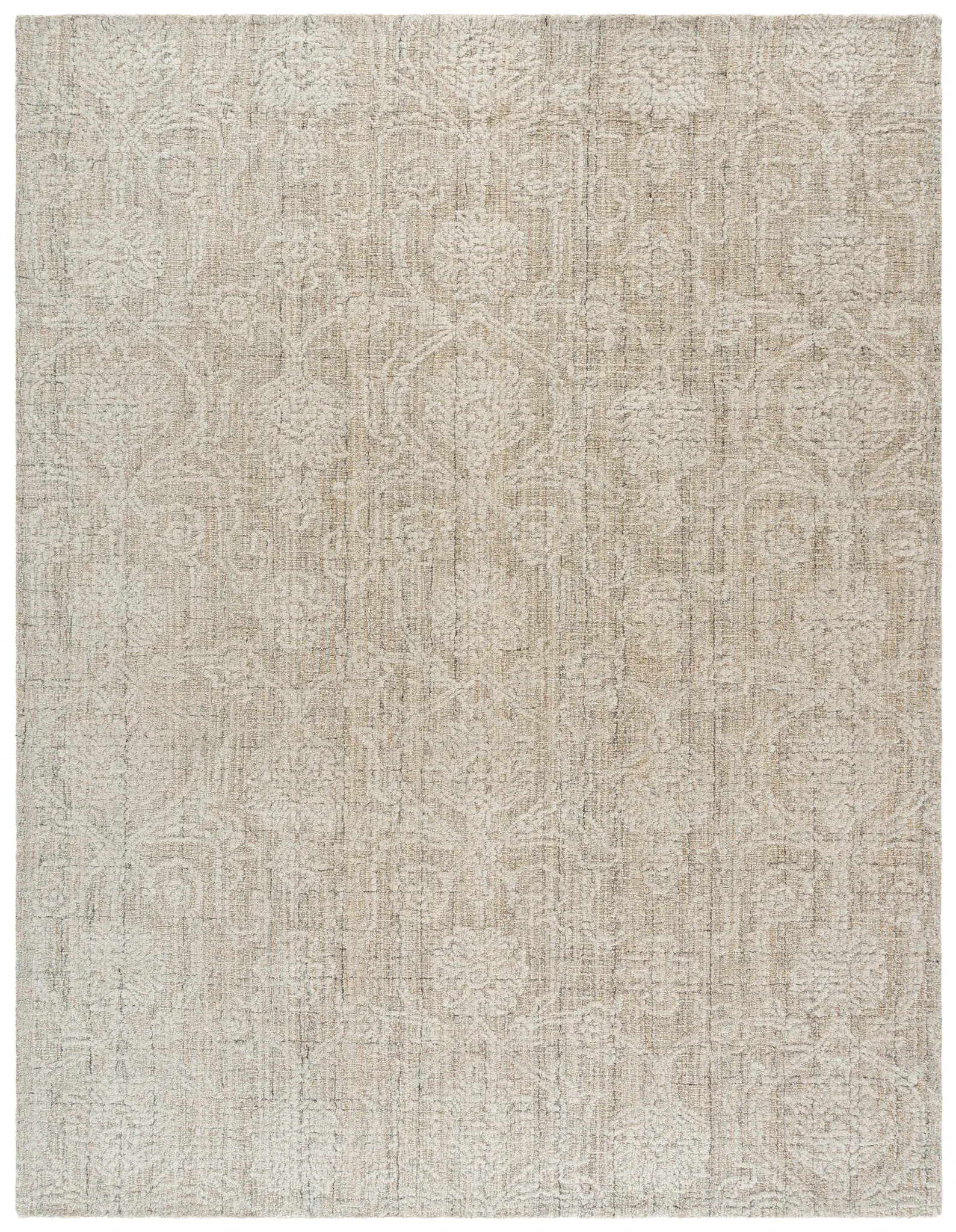Ebony Faded Damask Hand-Tufted Rug