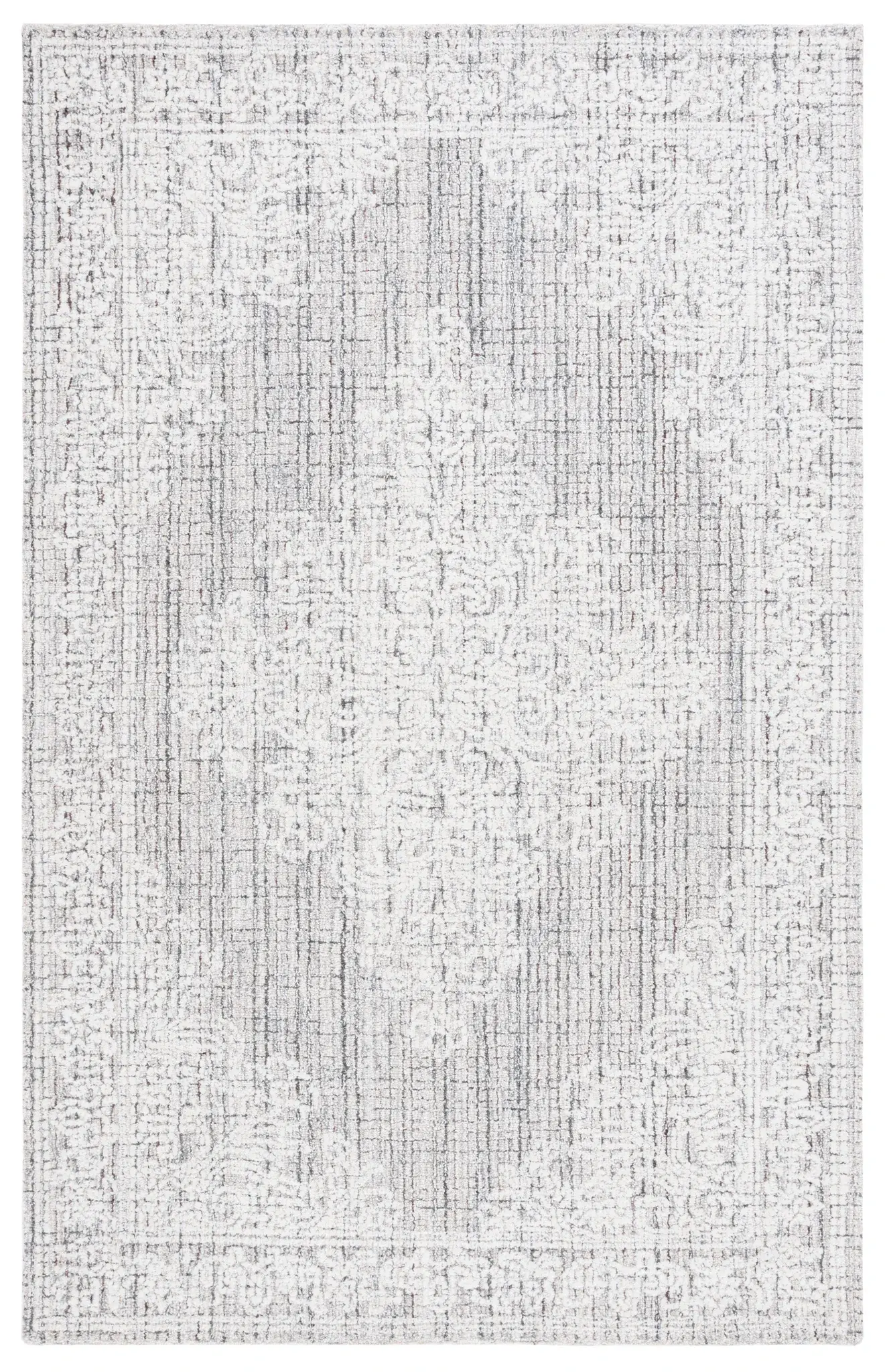 Ebony Distressed Medallion Hand-Tufted Rug
