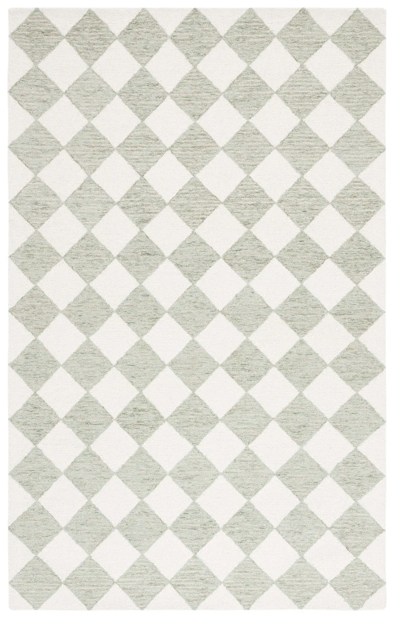 Ebony Diamond Checkerboard Hand-Tufted Wool Rug