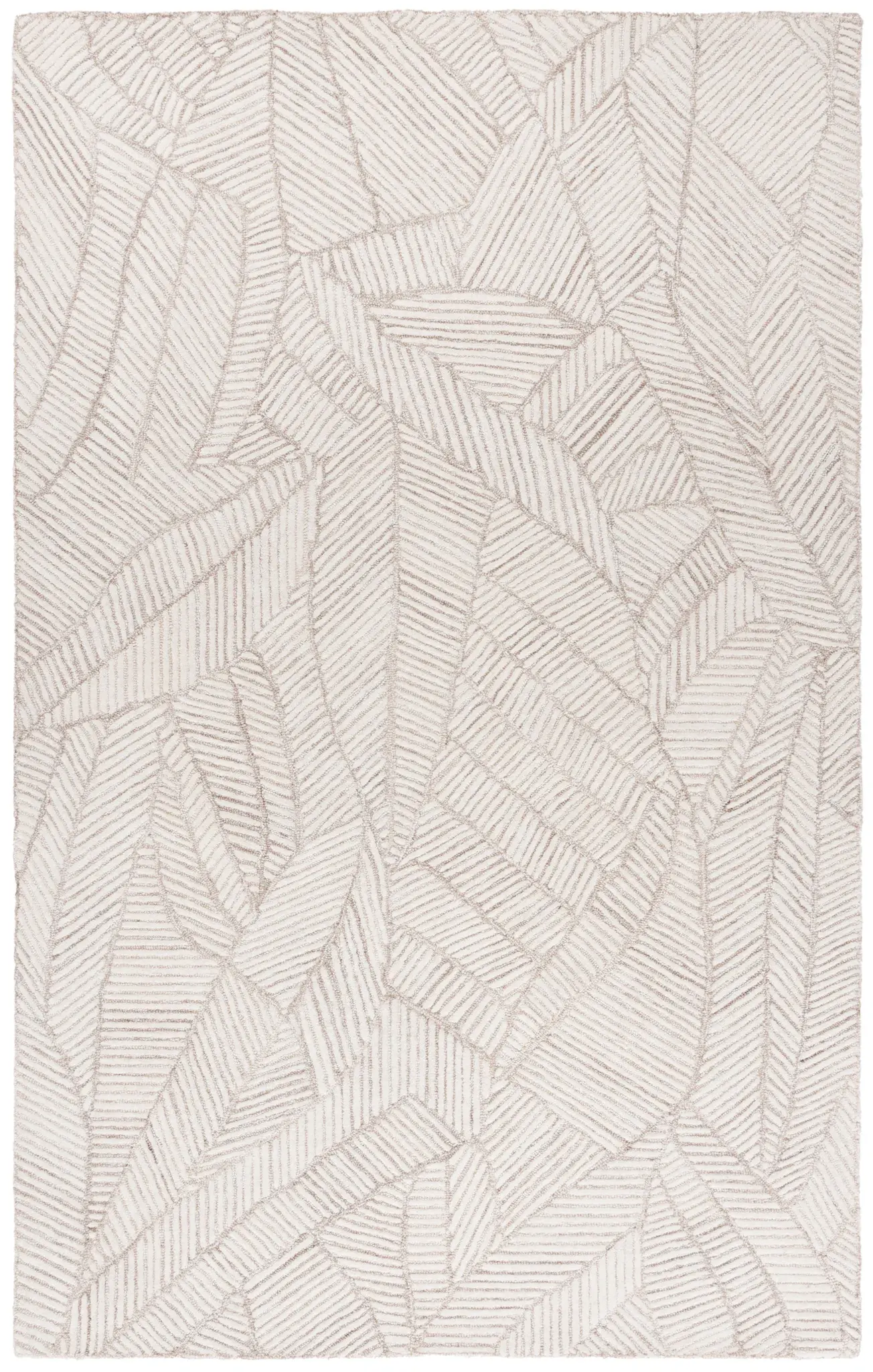 Ebony Leaf Hand-Tufted Wool Rug