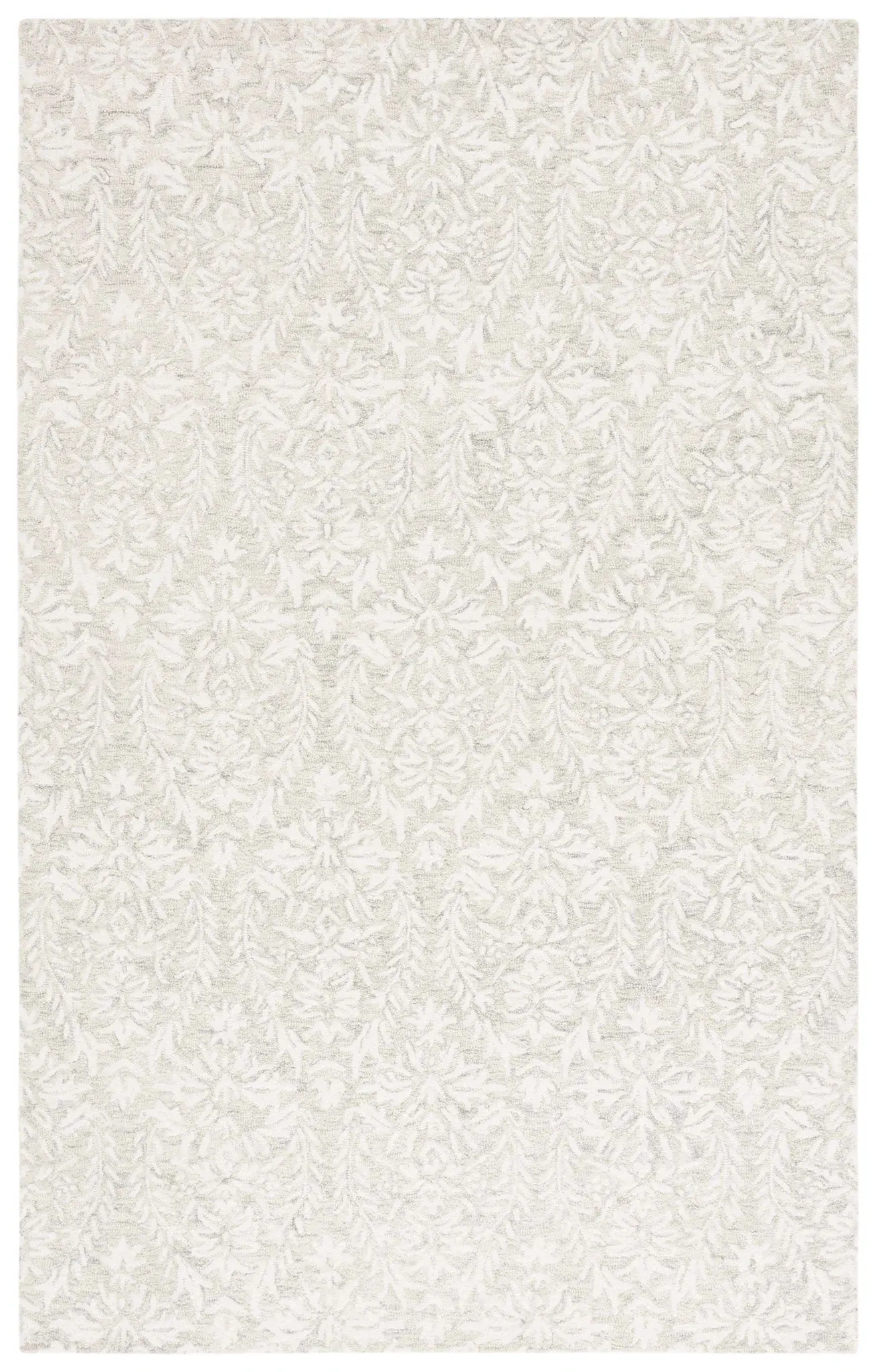 Ebony Leafy Frond Hand-Tufted Wool Rug