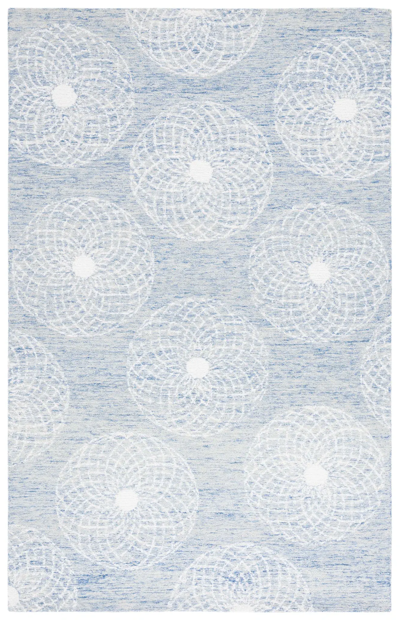 Ebony Swirling Circle Hand-Tufted Rug