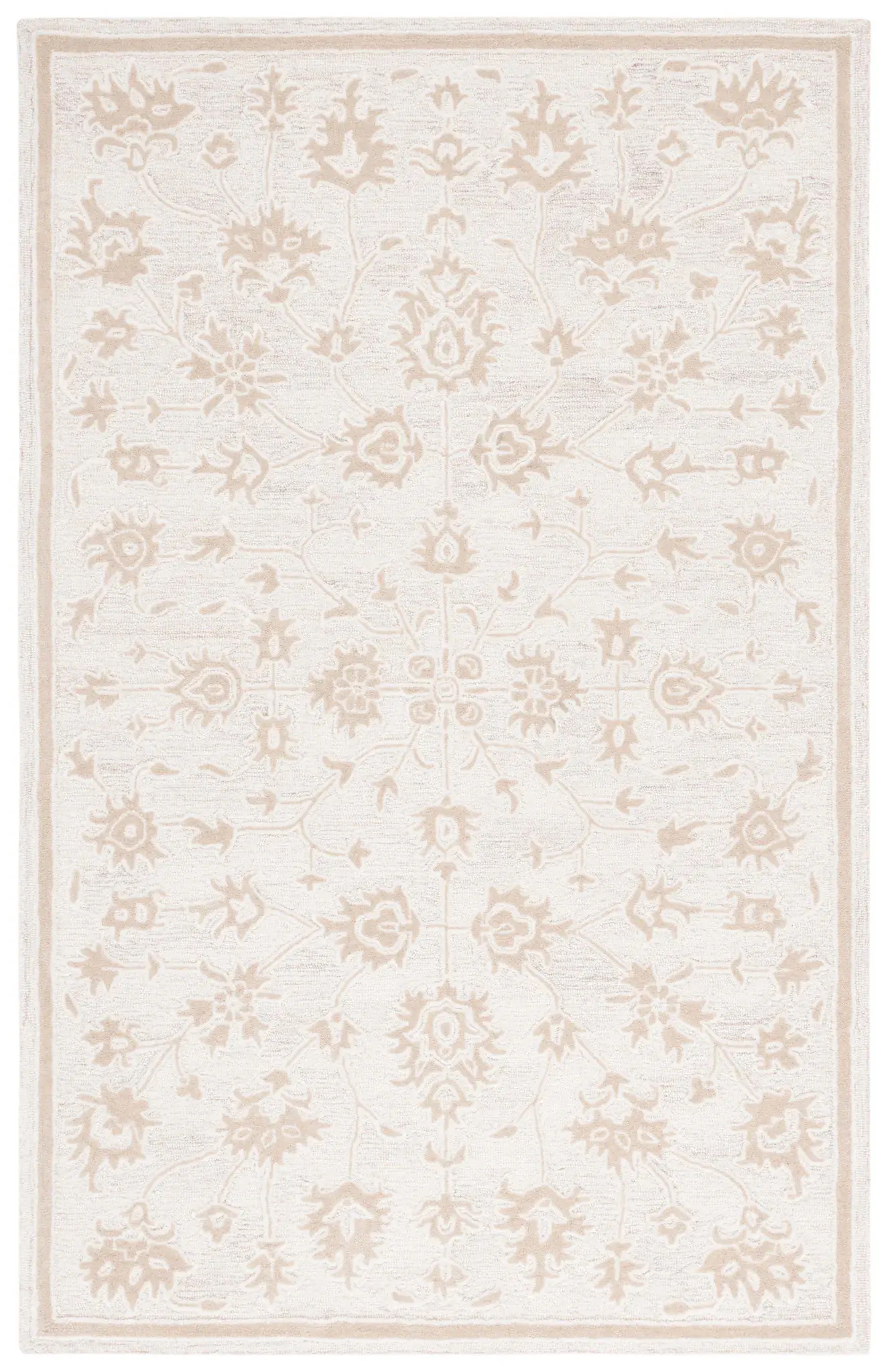 Ebony Floral Vine Hand-Tufted Wool Rug