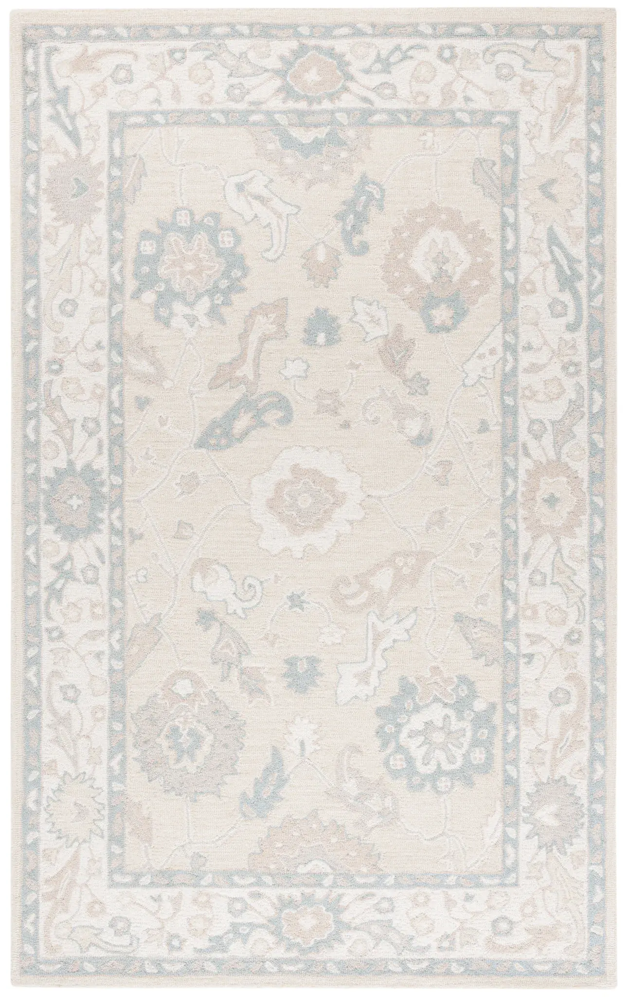 Ebony Floral Medallion Hand-Tufted Wool Rug