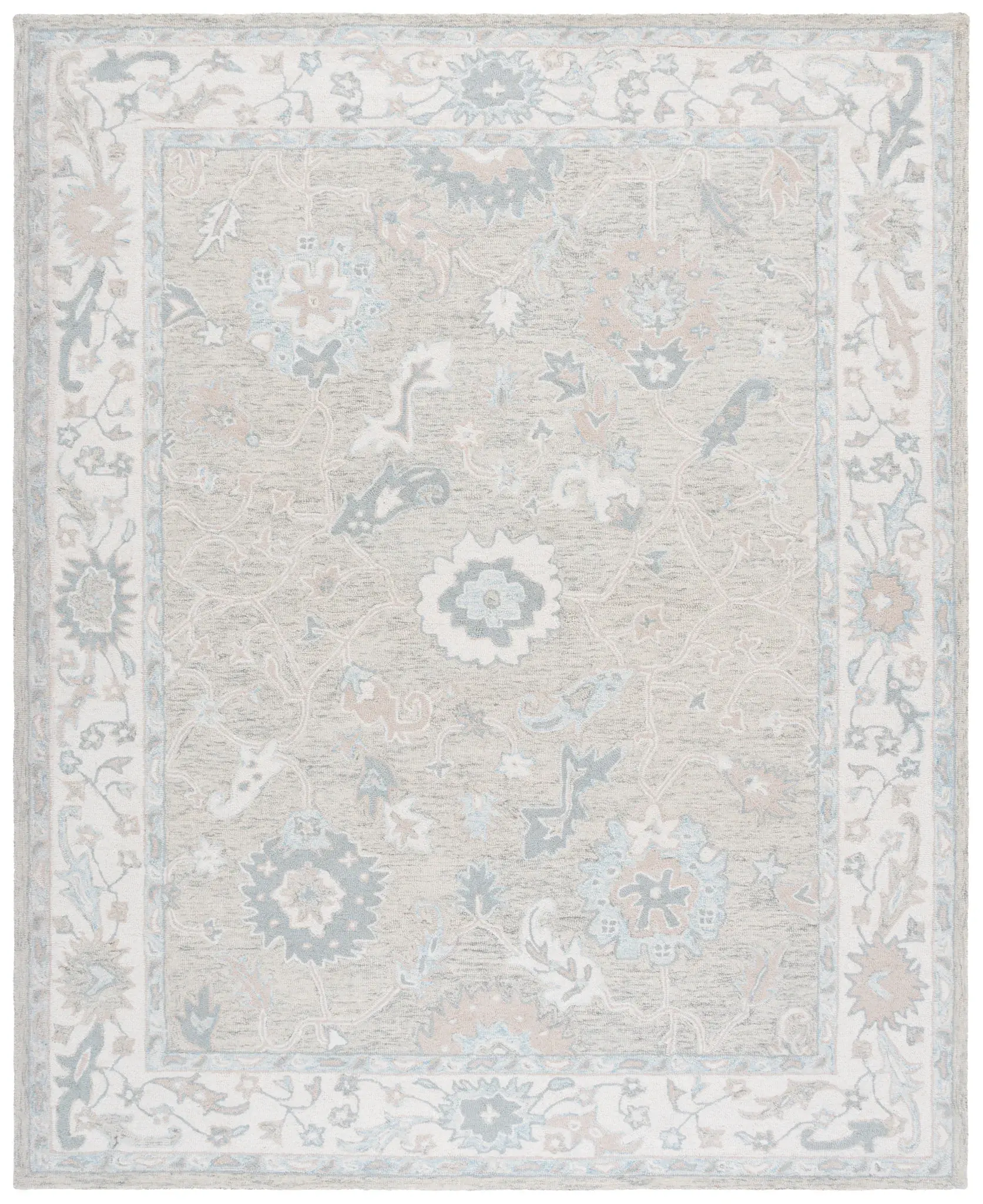 Ebony Floral Medallion Hand-Tufted Wool Rug