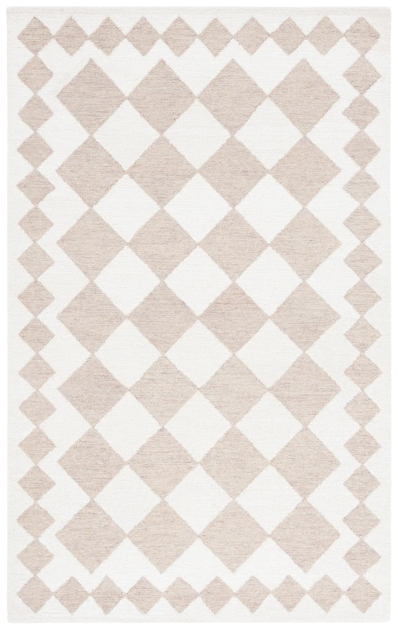 Ebony Diamond Border Hand-Tufted Rug