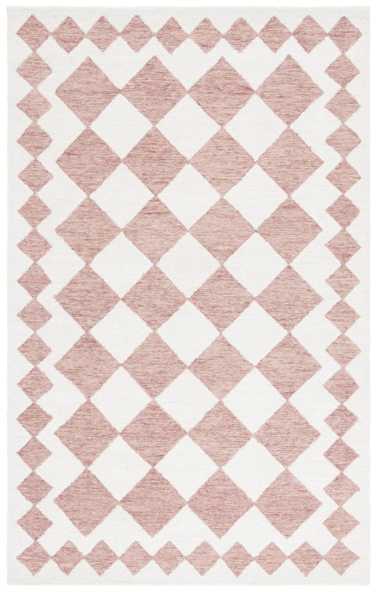 Ebony Diamond Border Hand-Tufted Rug