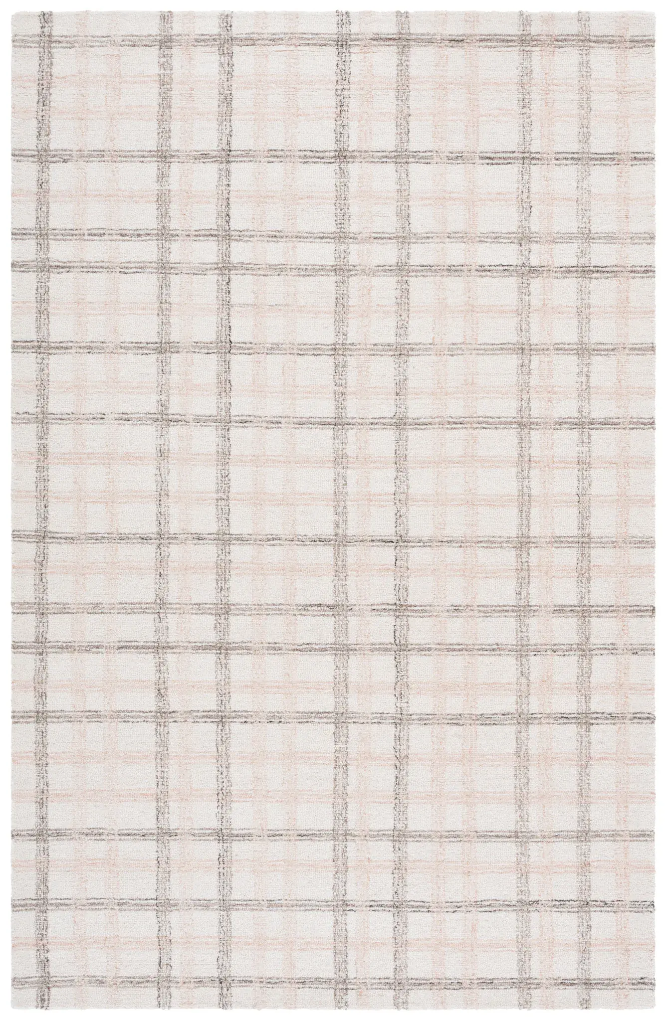 Ebony Windowpane Hand-Tufted Wool Rug
