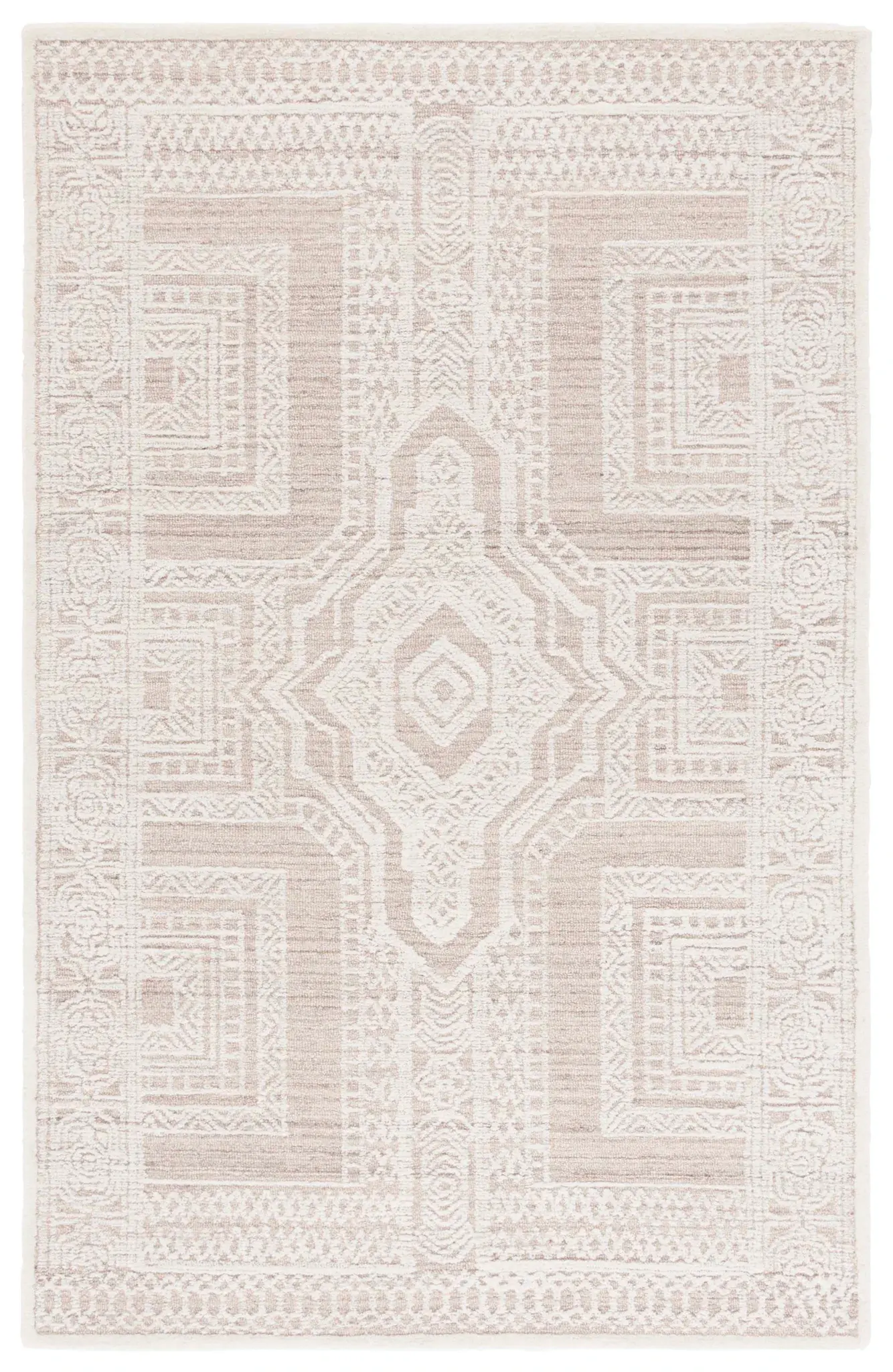 Ebony Geometric Medallion Hand-Tufted Wool Rug